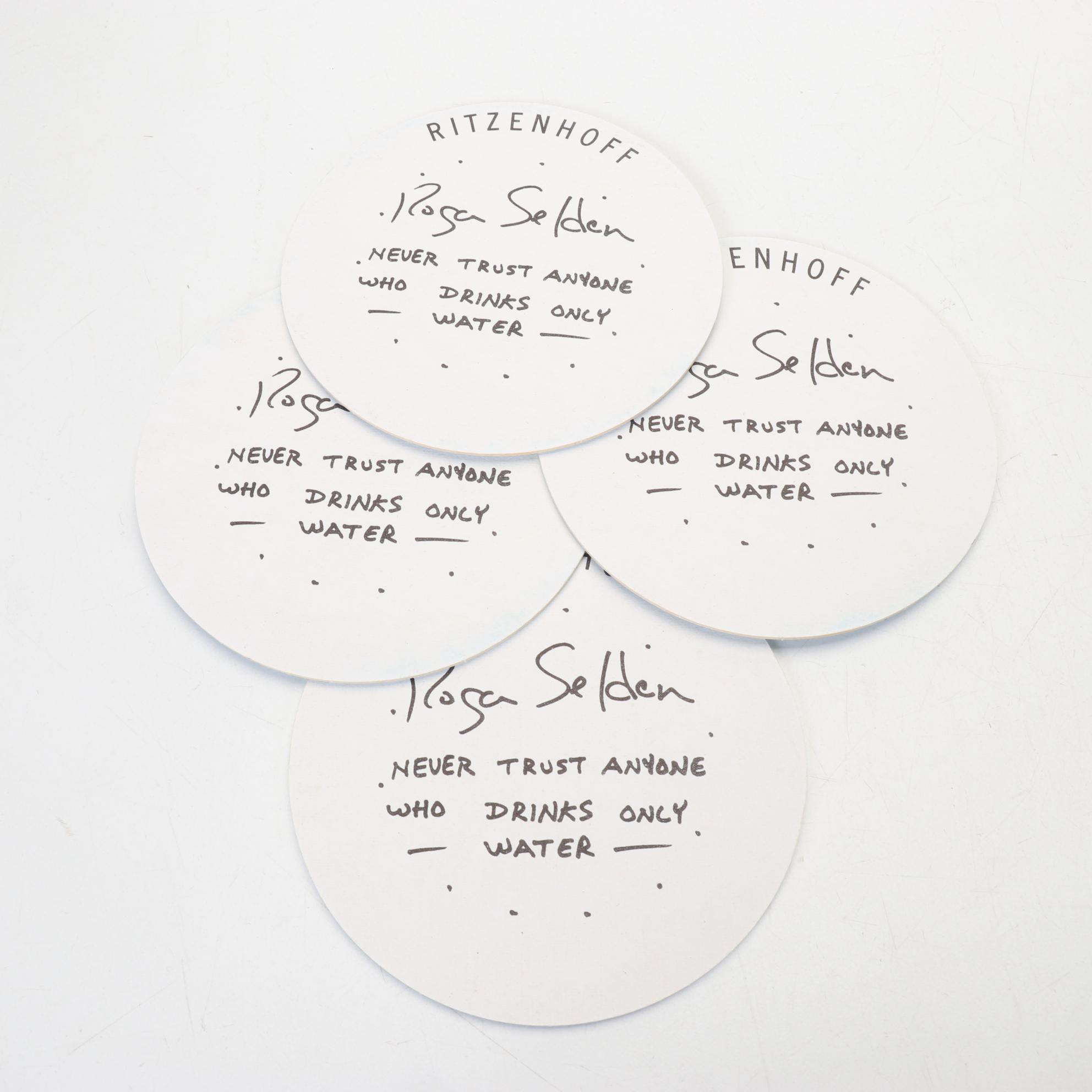 Ritzenhoff Designer Art Beer Glasses With Signed Coasters and Boxes, 1995-1998