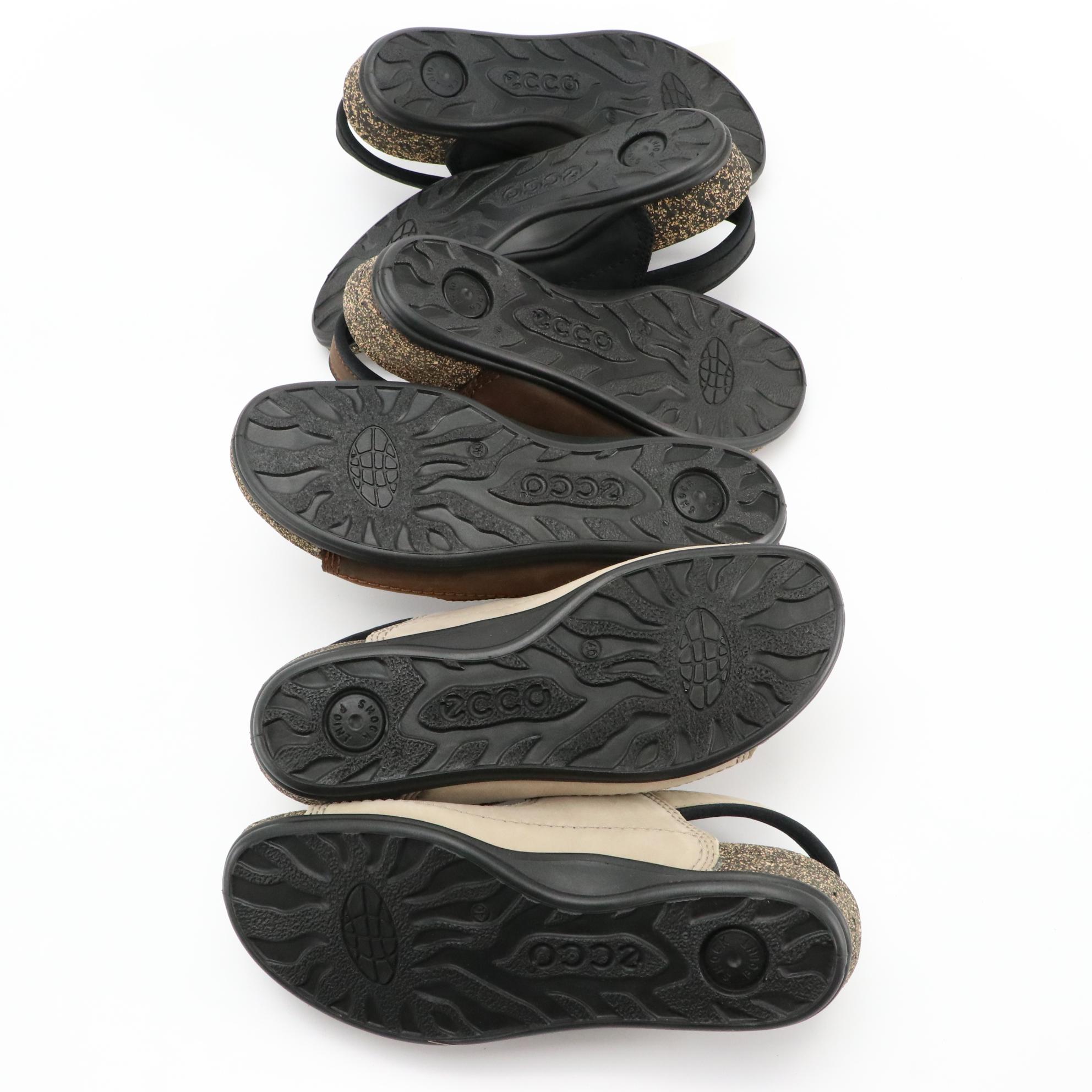 ECCO® Leather Cosmo II Sandals with Boxes