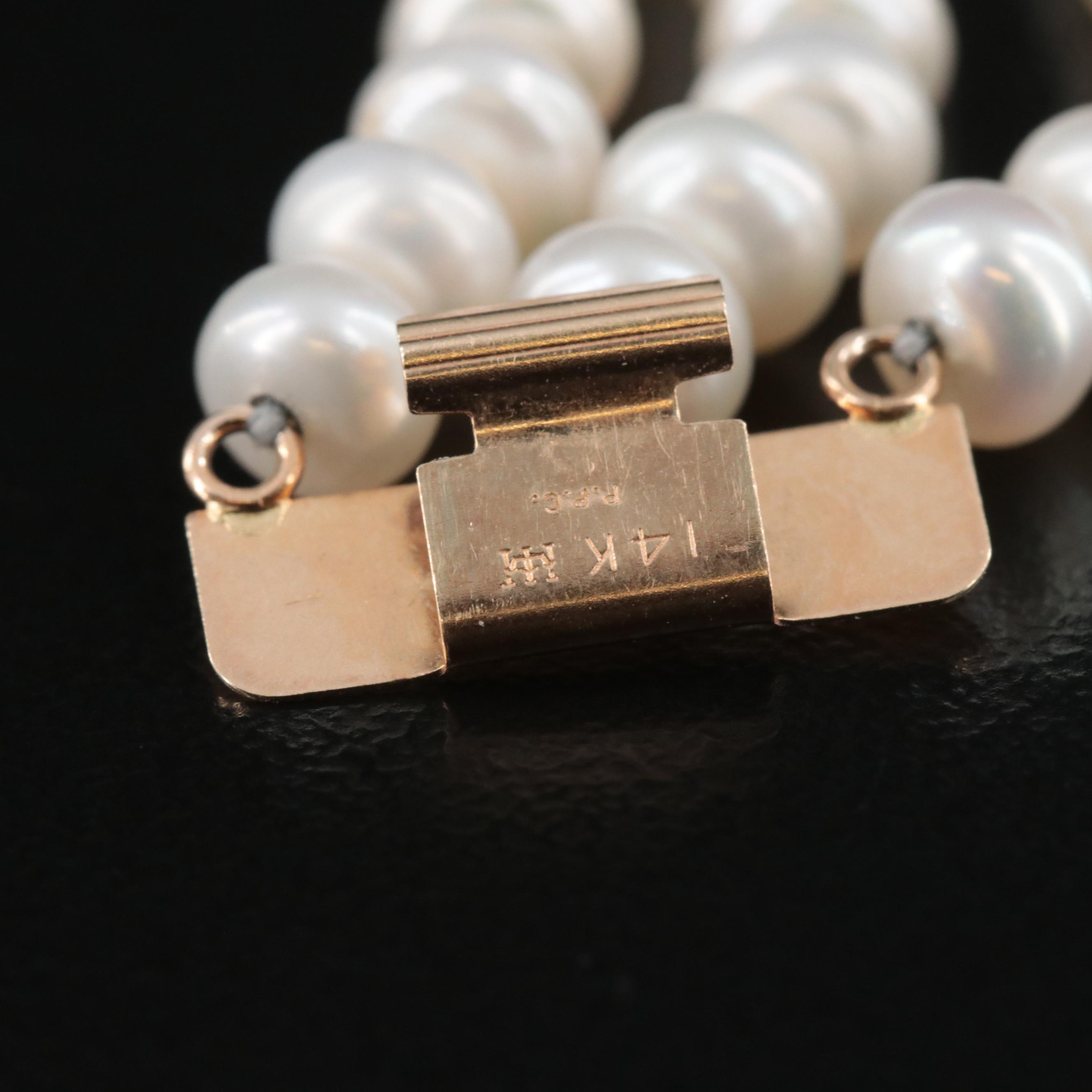 14K Pearl Triple-Strand Bracelet
