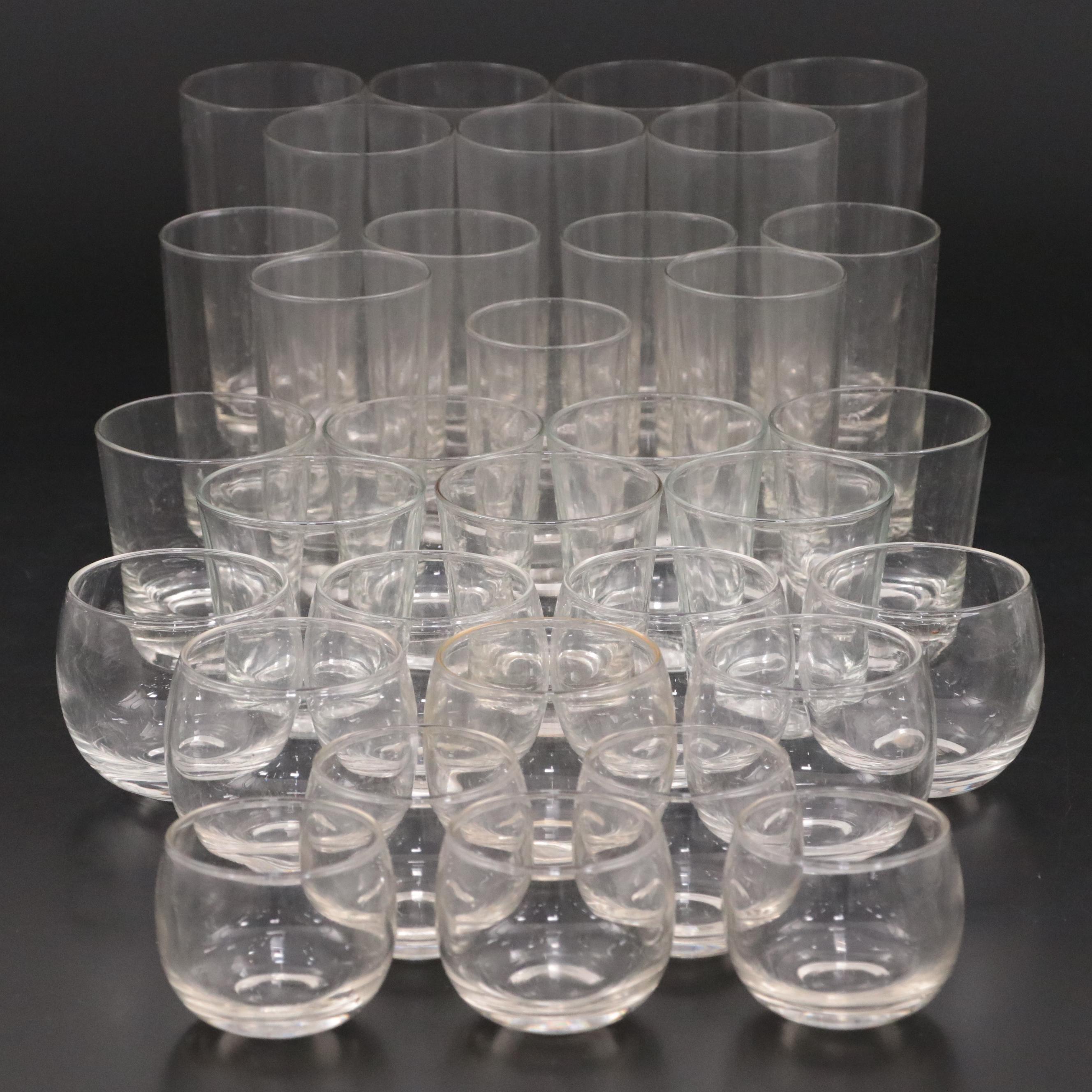 Glass Roly Poly Cocktail and Other Tumblers and Old Fashioned Glasses