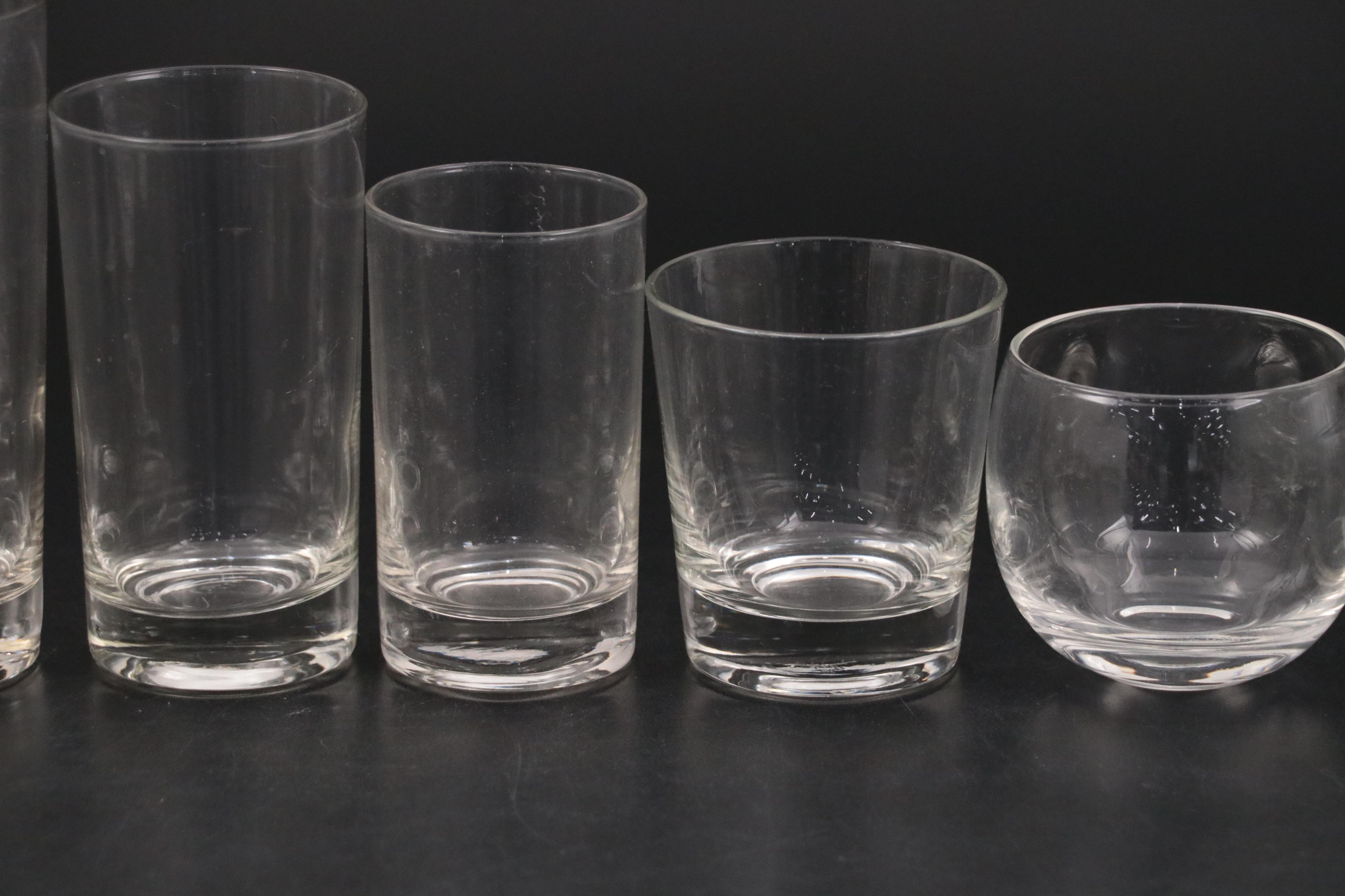 Glass Roly Poly Cocktail and Other Tumblers and Old Fashioned Glasses