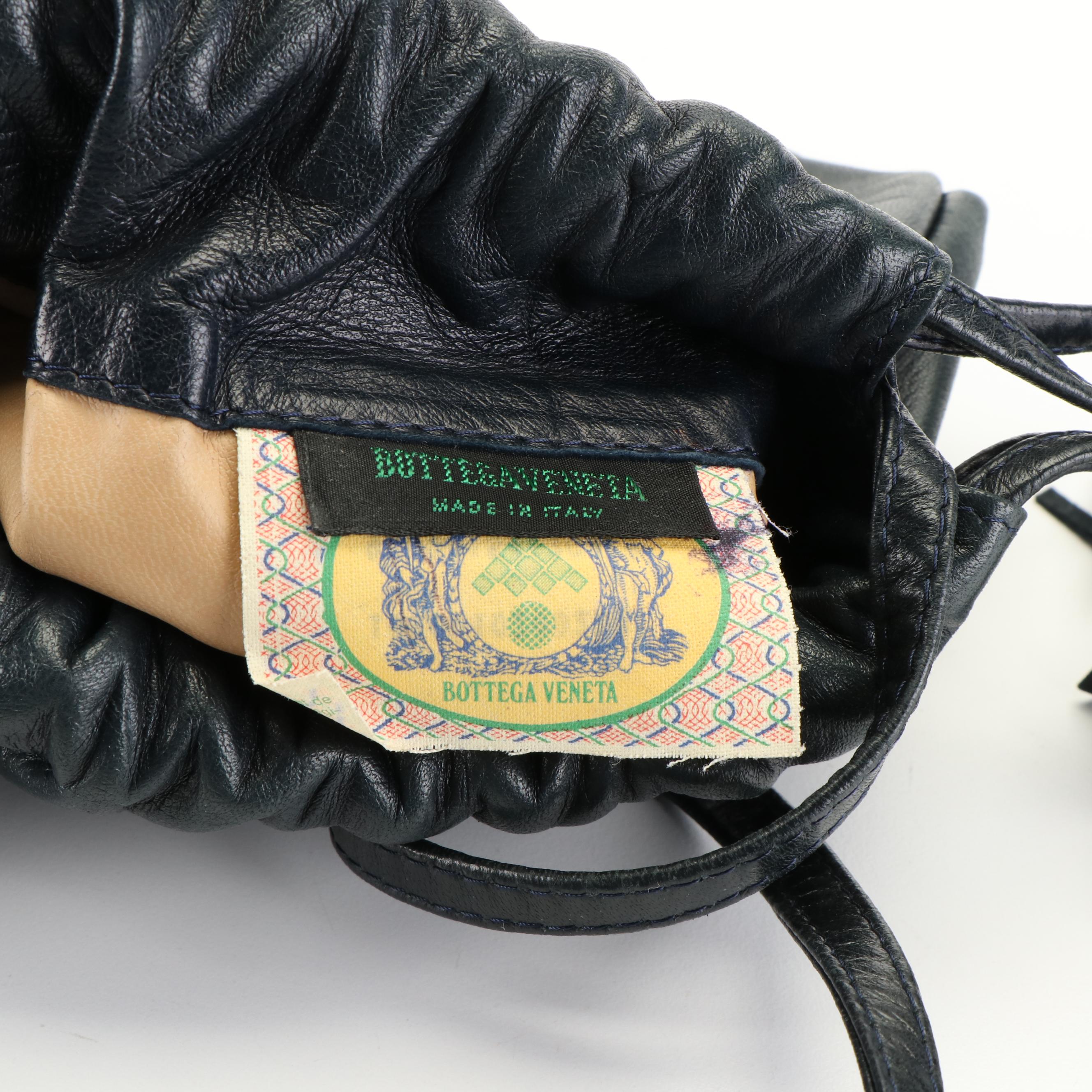 Bottega Veneta Mini Drawstring Bag with Tassels in Black Intrecciato Leather