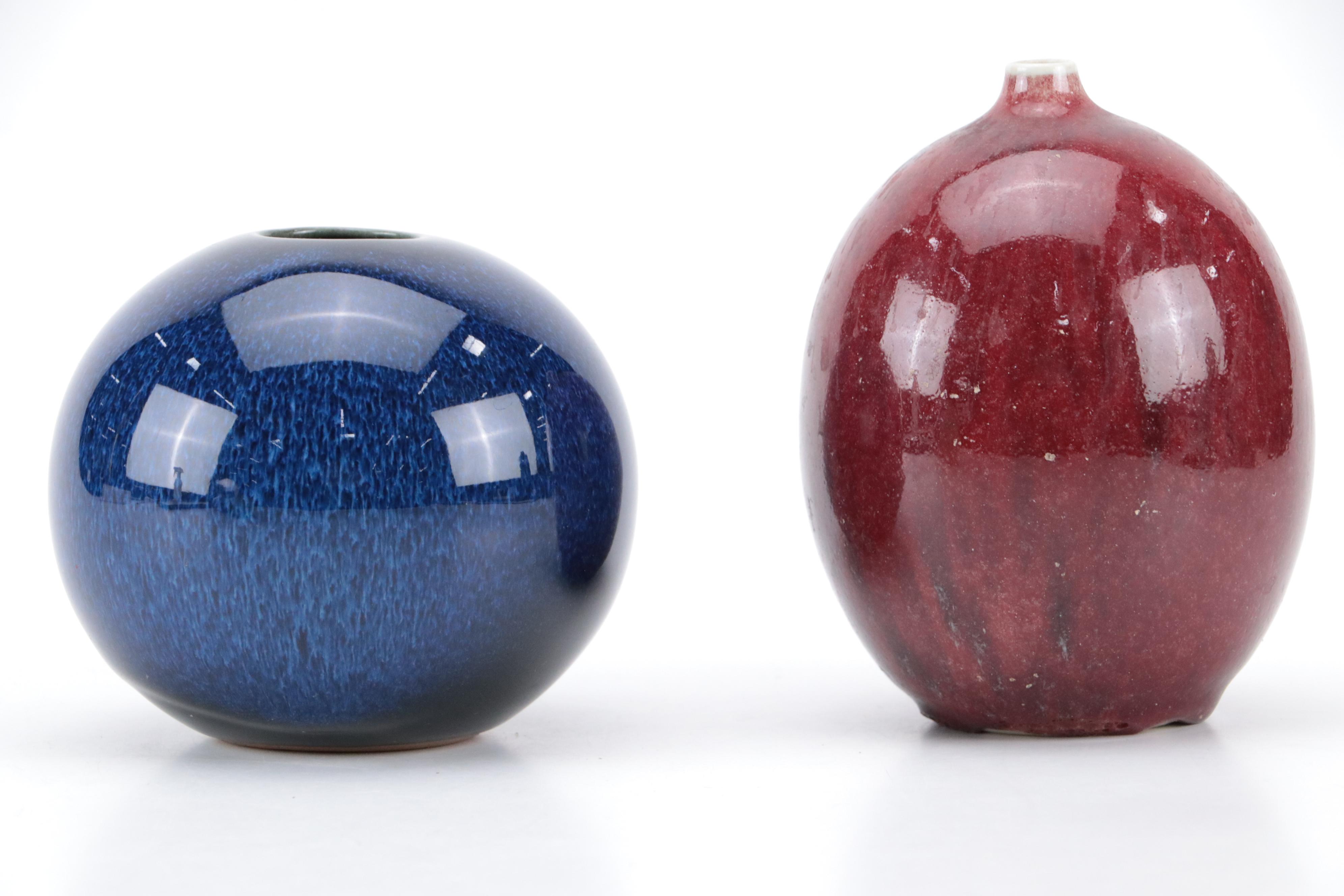 Glossy Glazed Wheel-Thrown Ceramic Vases