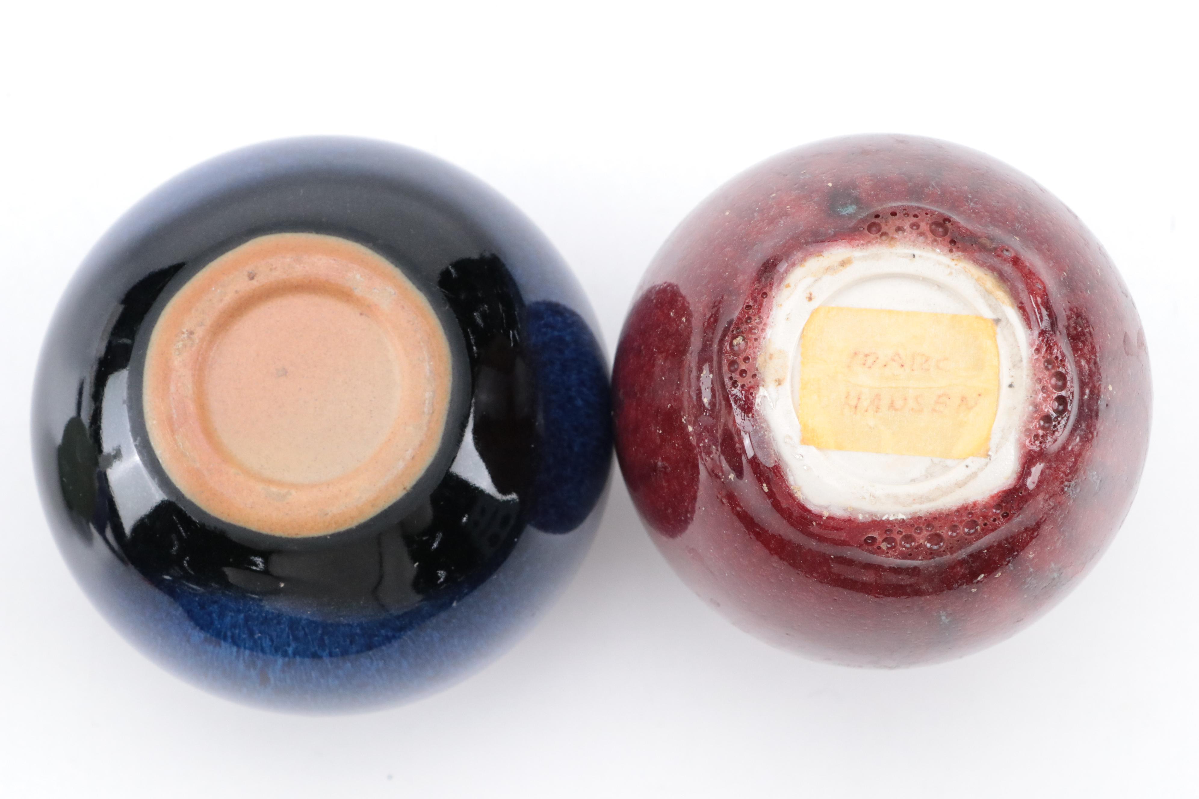 Glossy Glazed Wheel-Thrown Ceramic Vases