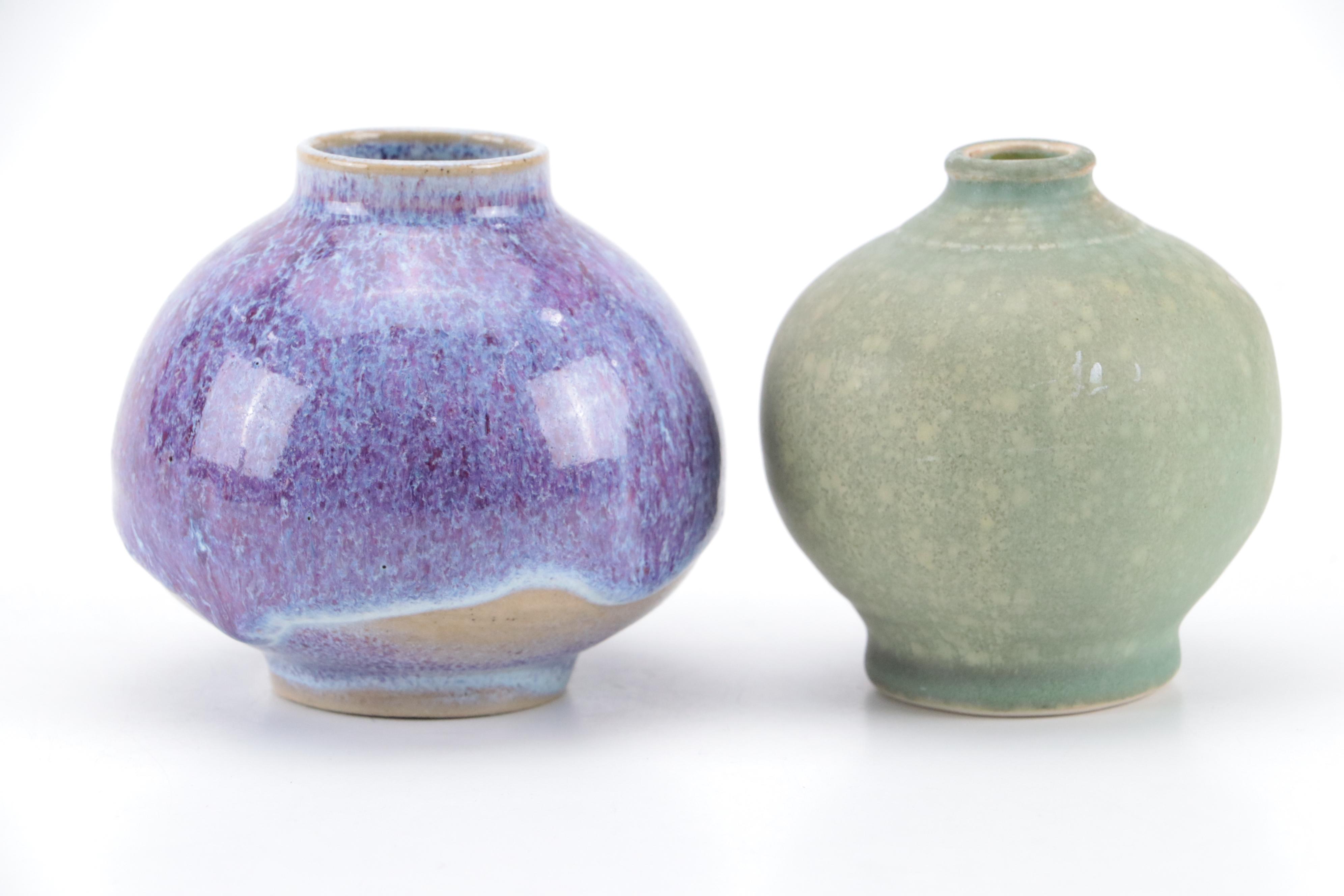Glossy Glazed Wheel-Thrown Ceramic Vases