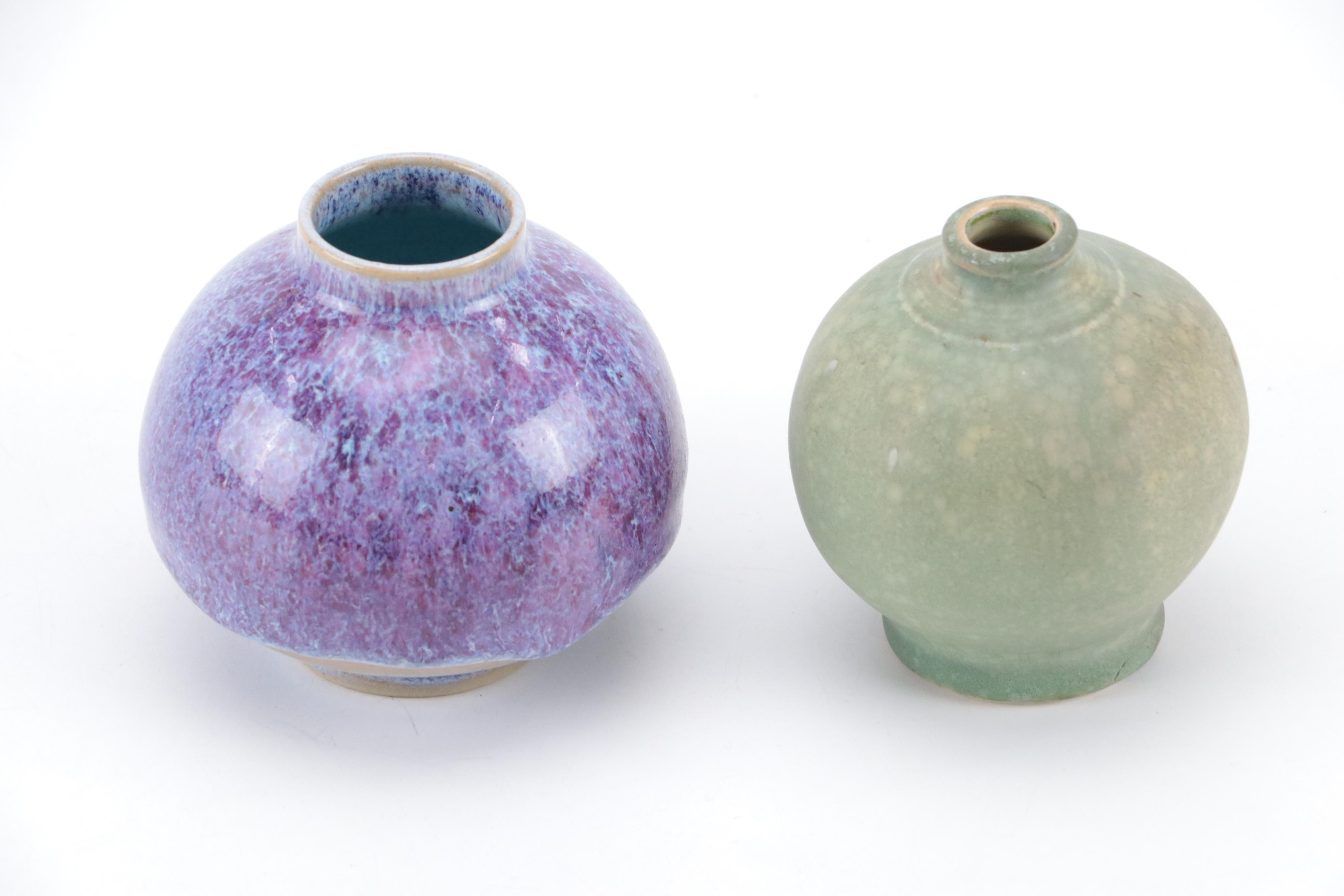 Glossy Glazed Wheel-Thrown Ceramic Vases