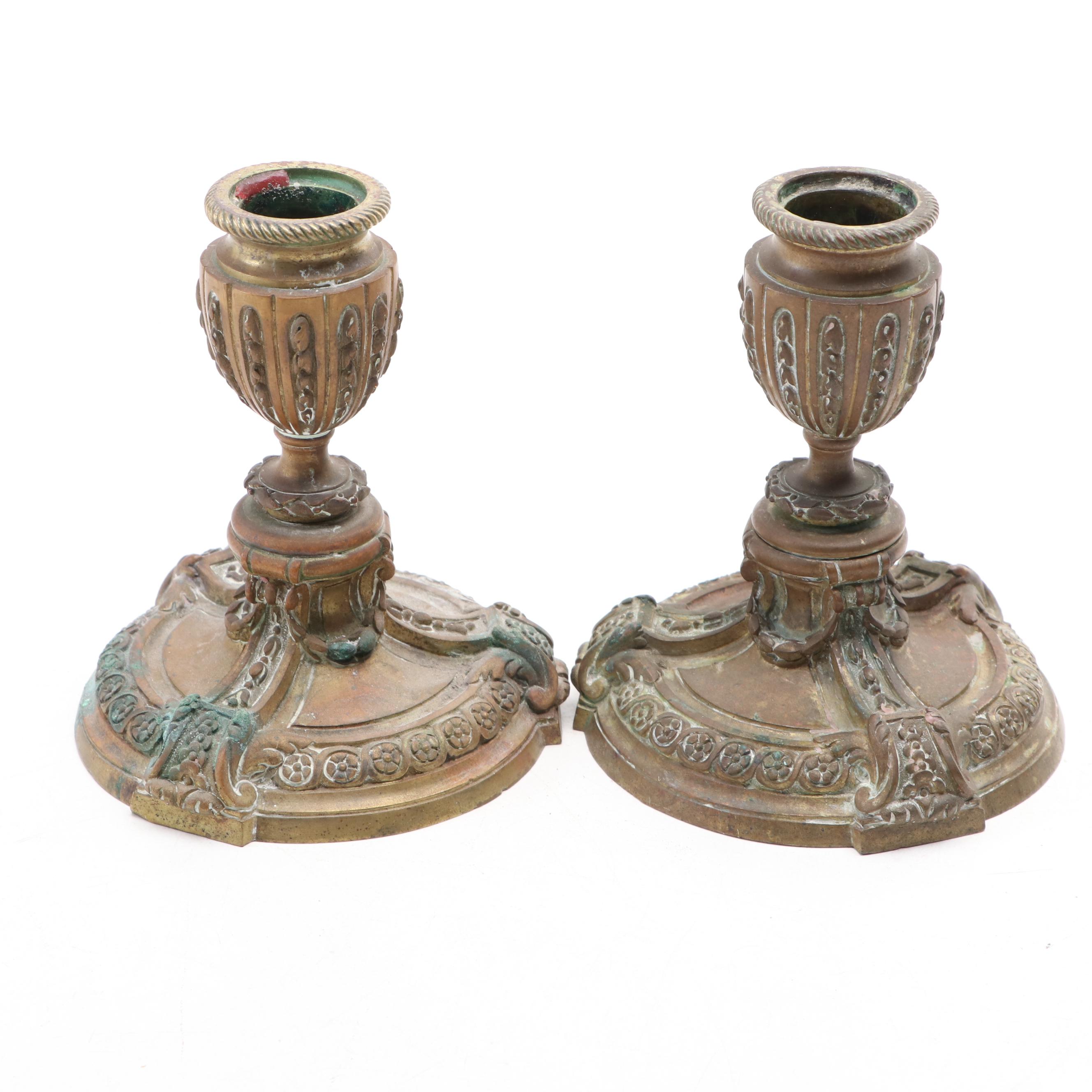 French Bathing Venus Sculpture after Leveque with Other Candlesticks