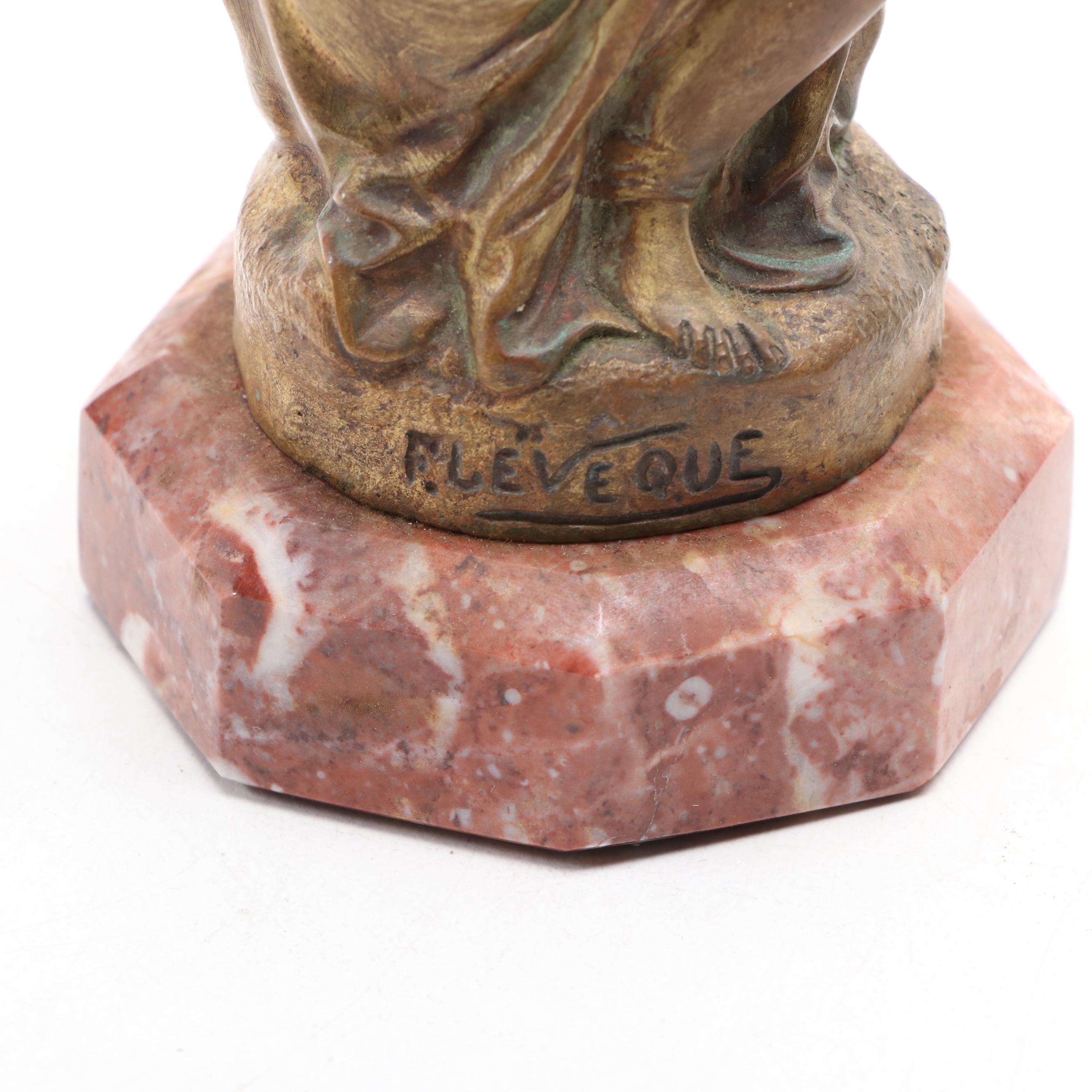 French Bathing Venus Sculpture after Leveque with Other Candlesticks