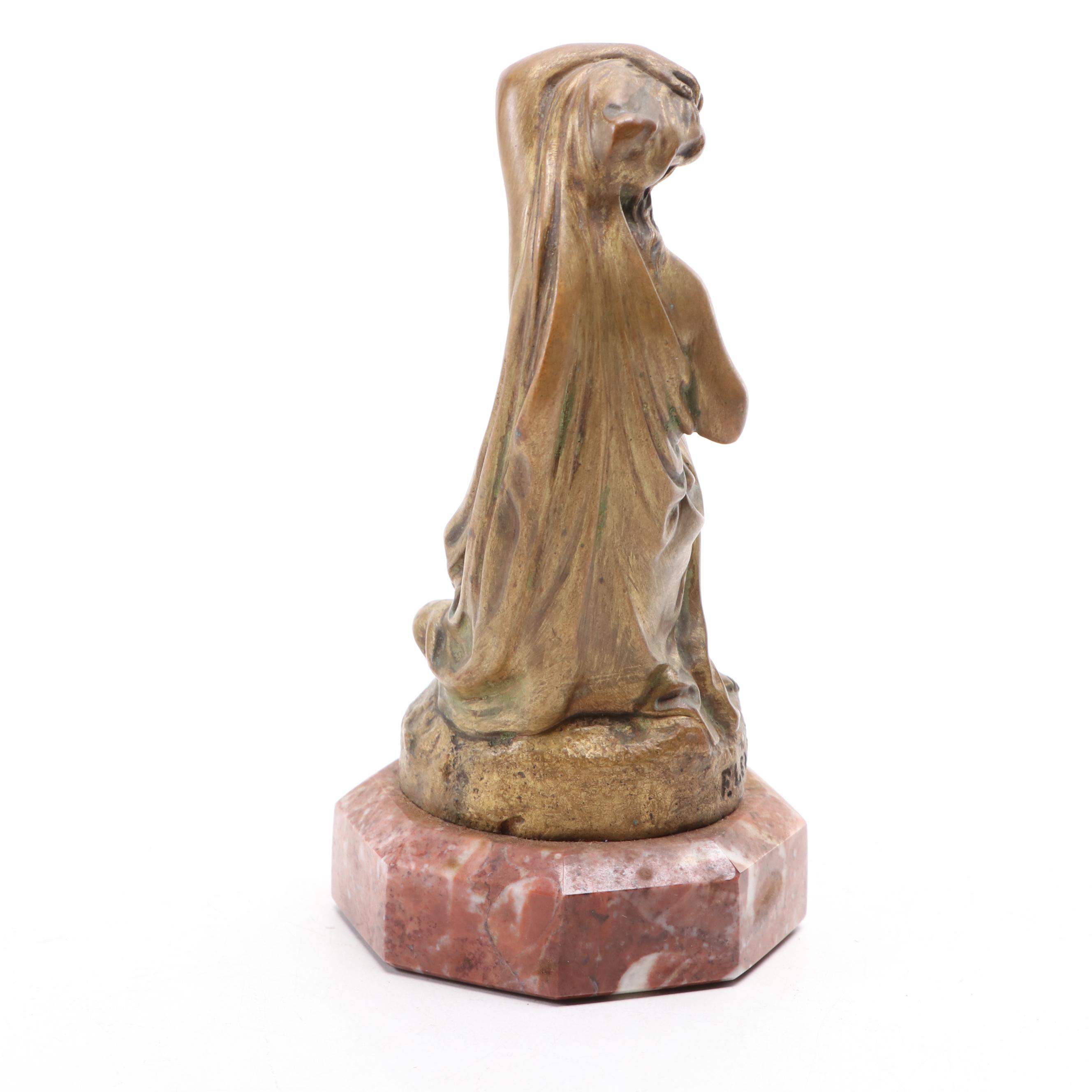 French Bathing Venus Sculpture after Leveque with Other Candlesticks