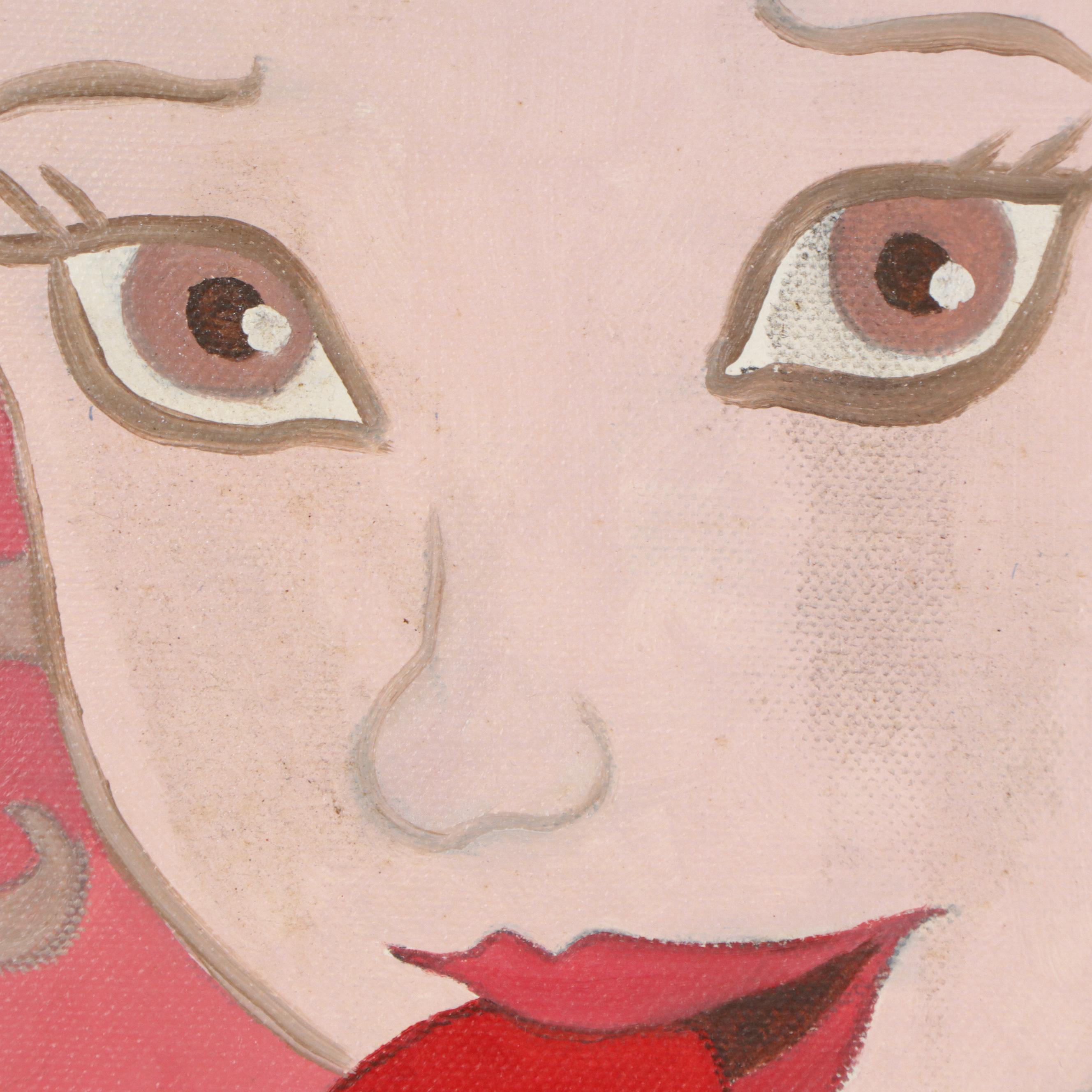 B. Bullard Stylized Figural Acrylic Painting "Bite Me," 2004