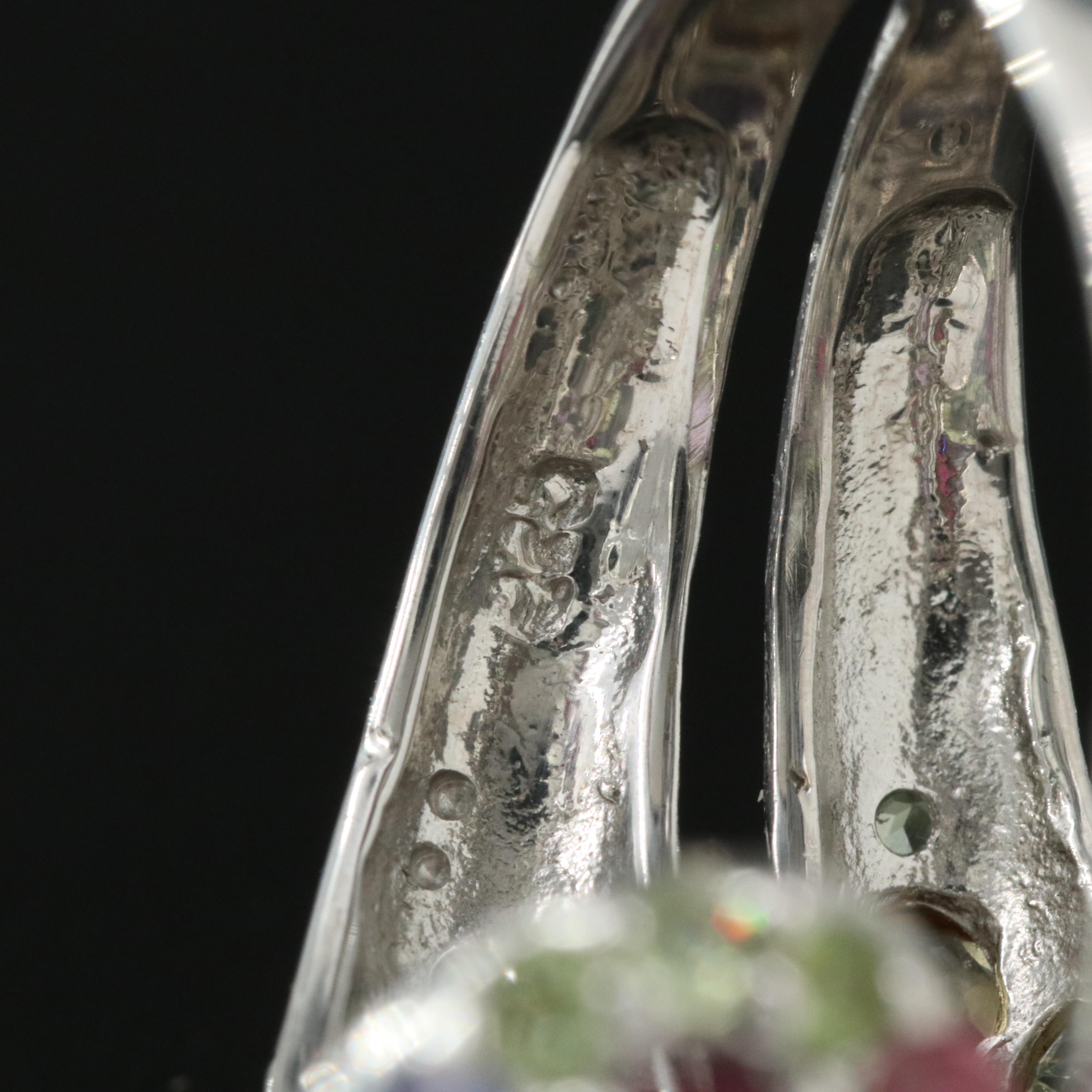 Sterling Gemstone Stylized Snake Ring