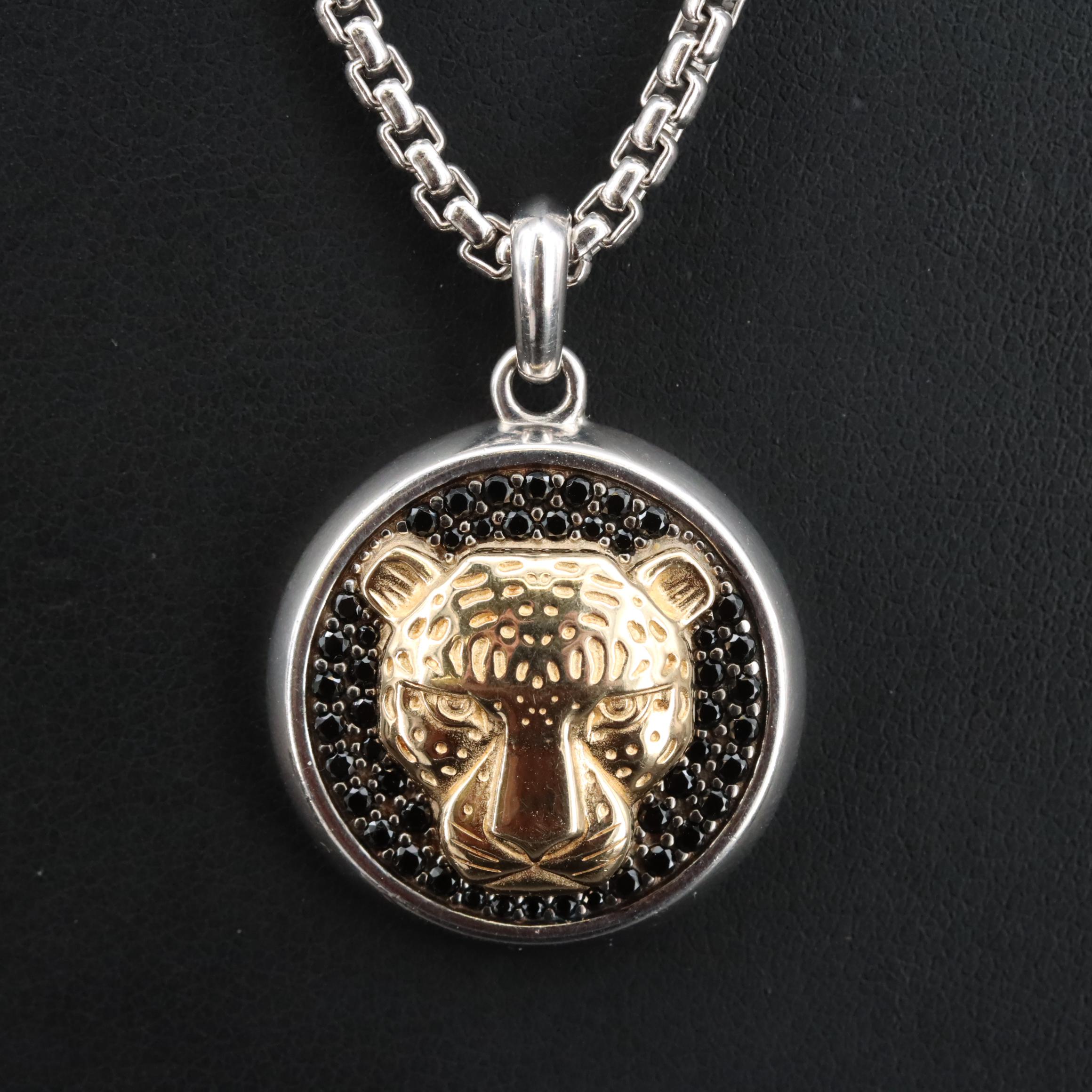 EFFY Sterling (Origin Undetermined) Fancy Diamond Necklace with 14K Accent