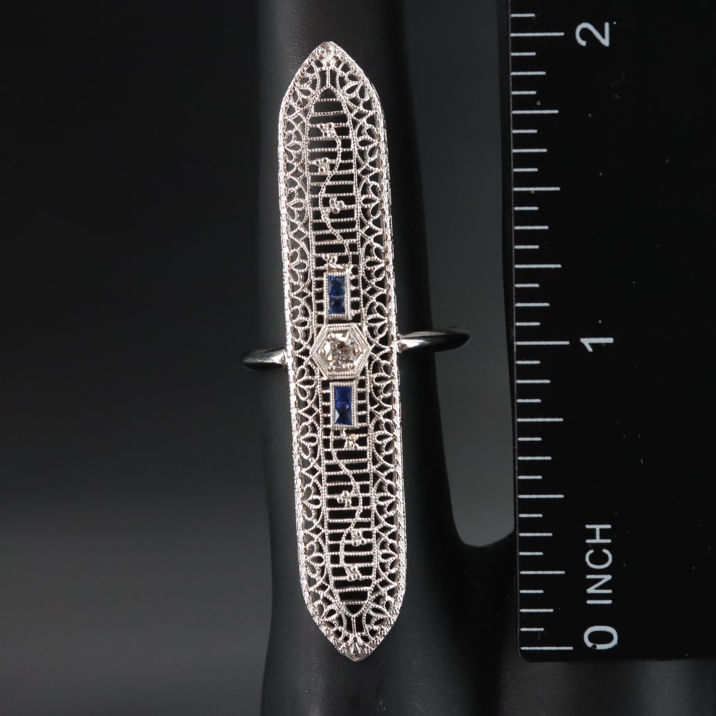 10K and 14K Diamond and Sapphire Pointer Ring