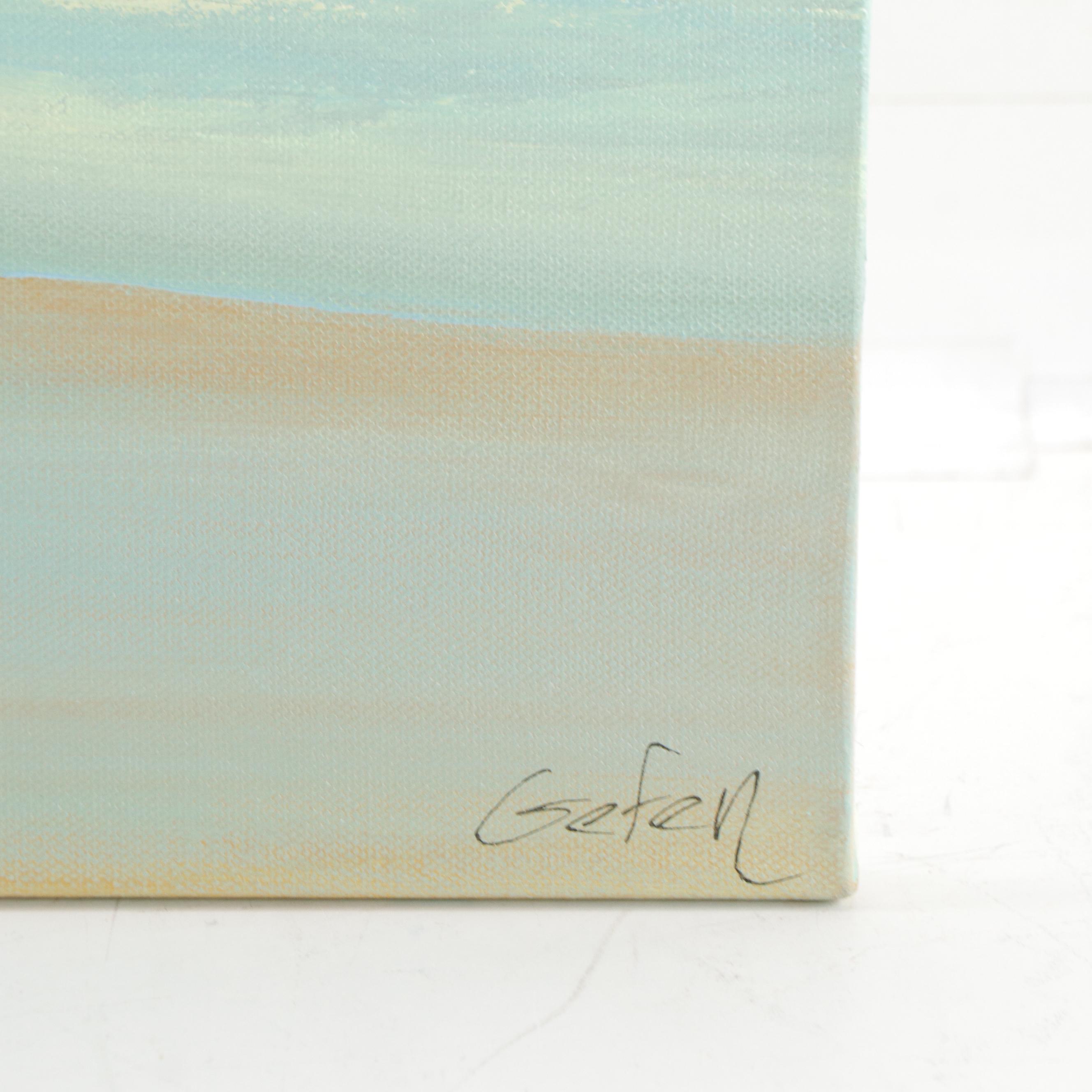 Saul Gefen Abstract Acrylic Painting "Far North," 2023