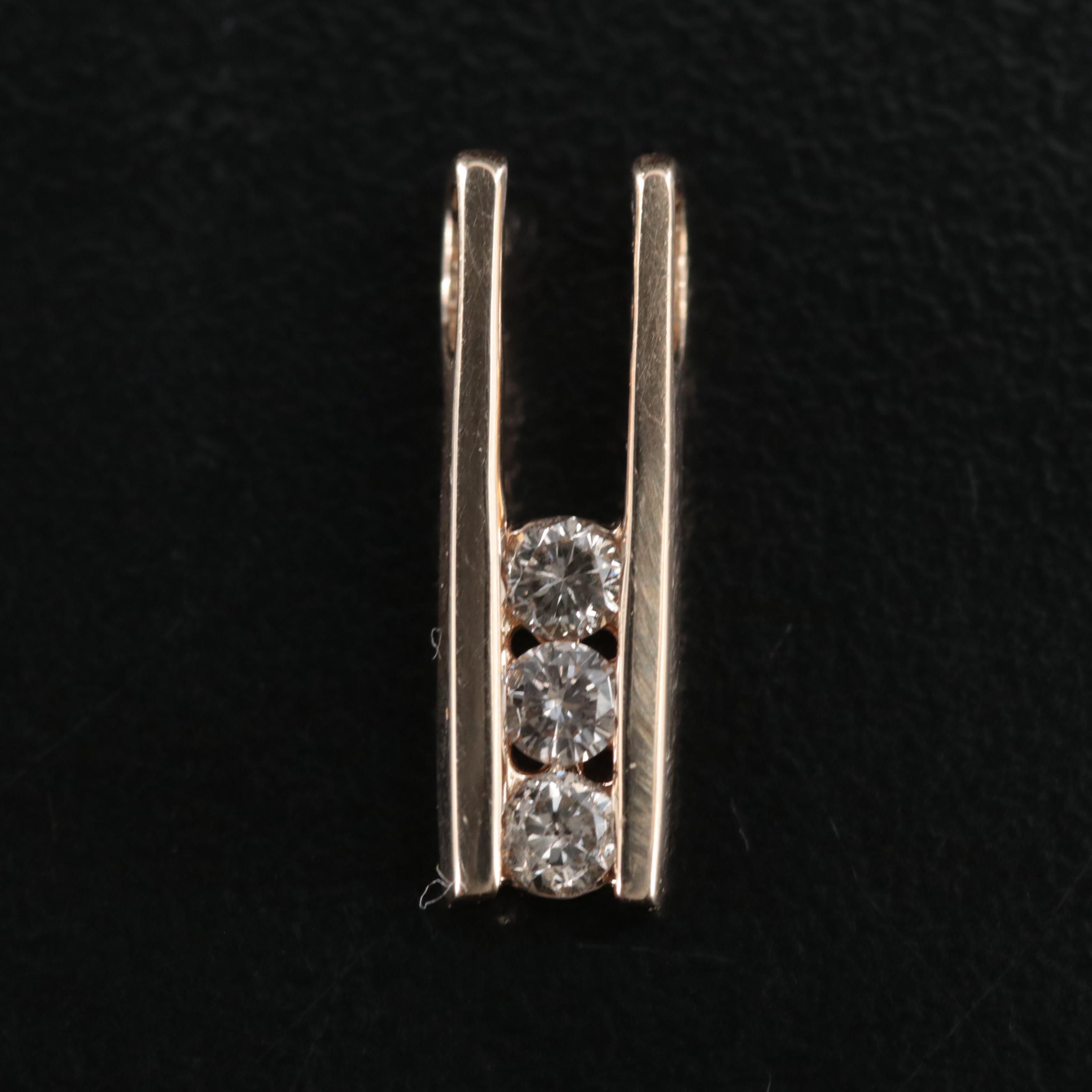 14K 0.22 CTW Diamond Bar Pendant