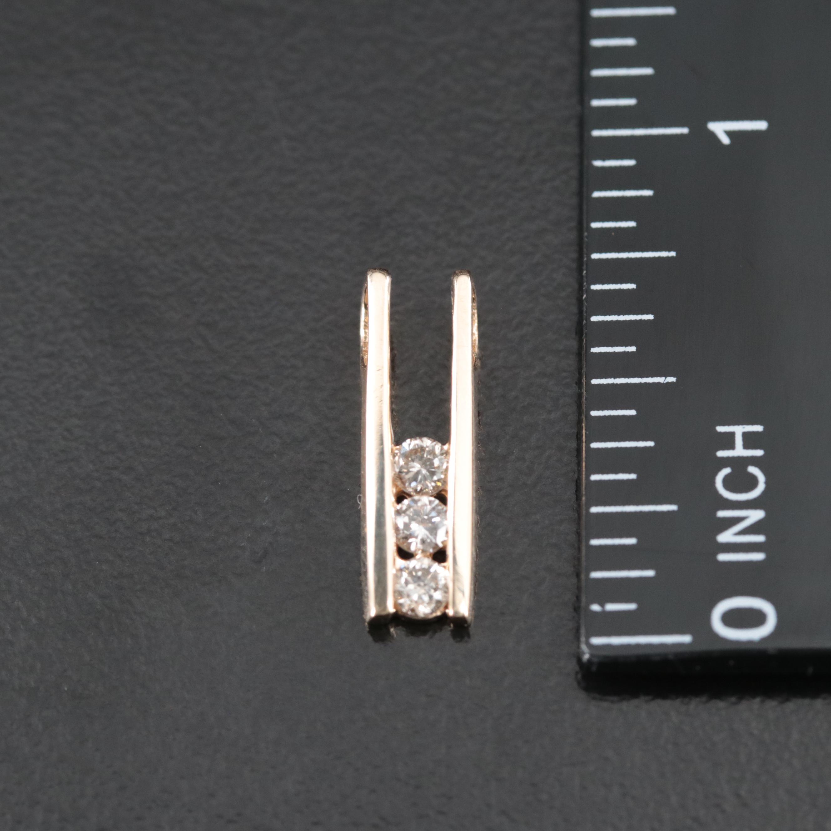 14K 0.22 CTW Diamond Bar Pendant