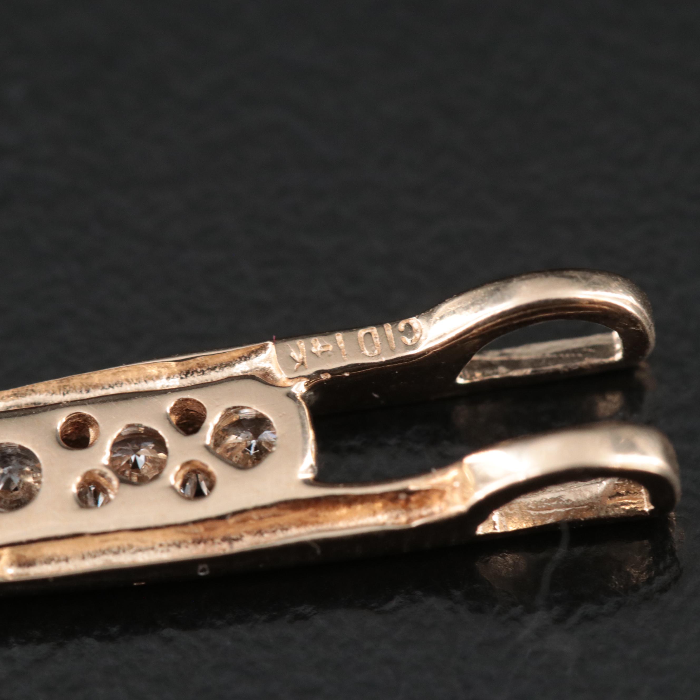 14K 0.22 CTW Diamond Bar Pendant