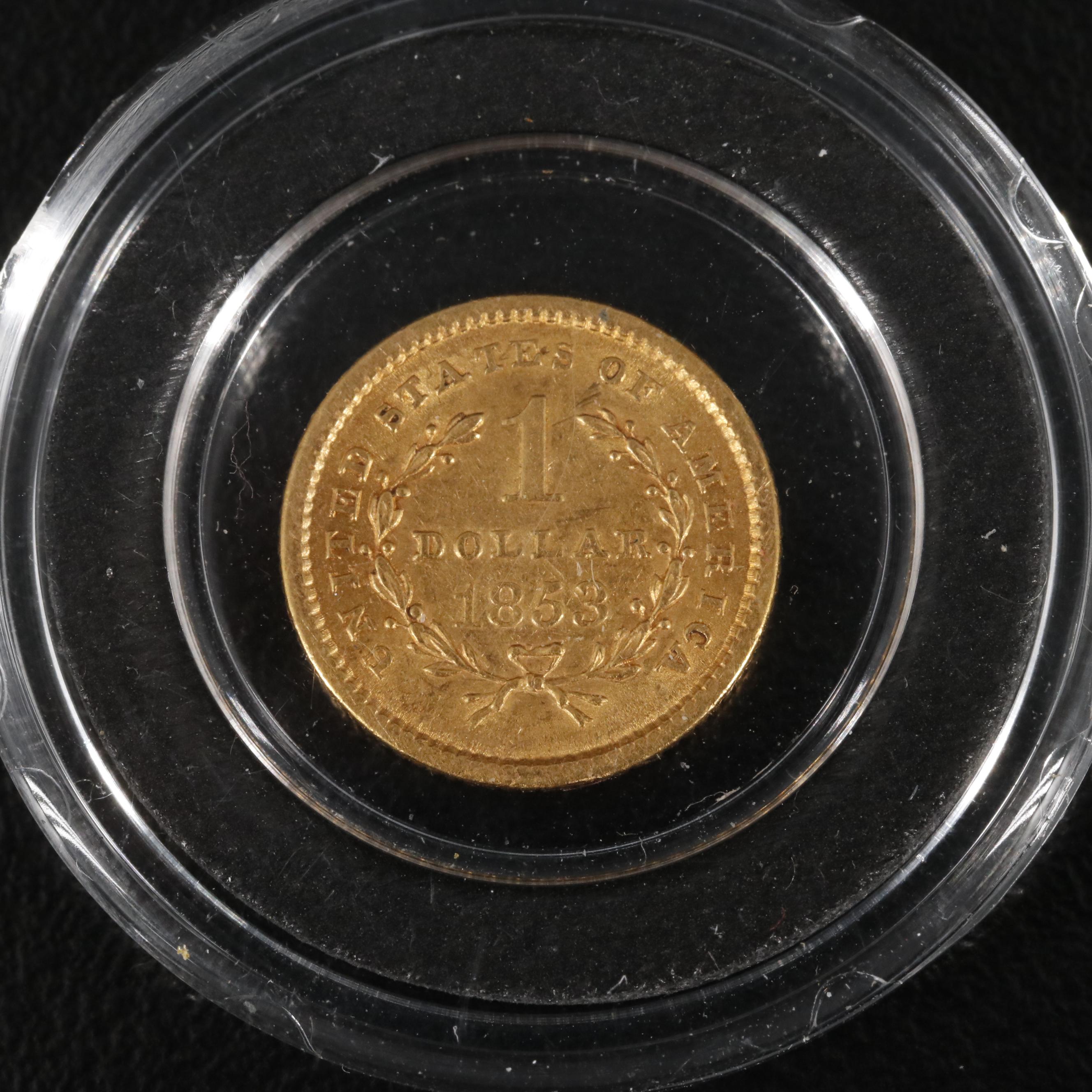 1853 Type 1, One Dollar Gold Coin