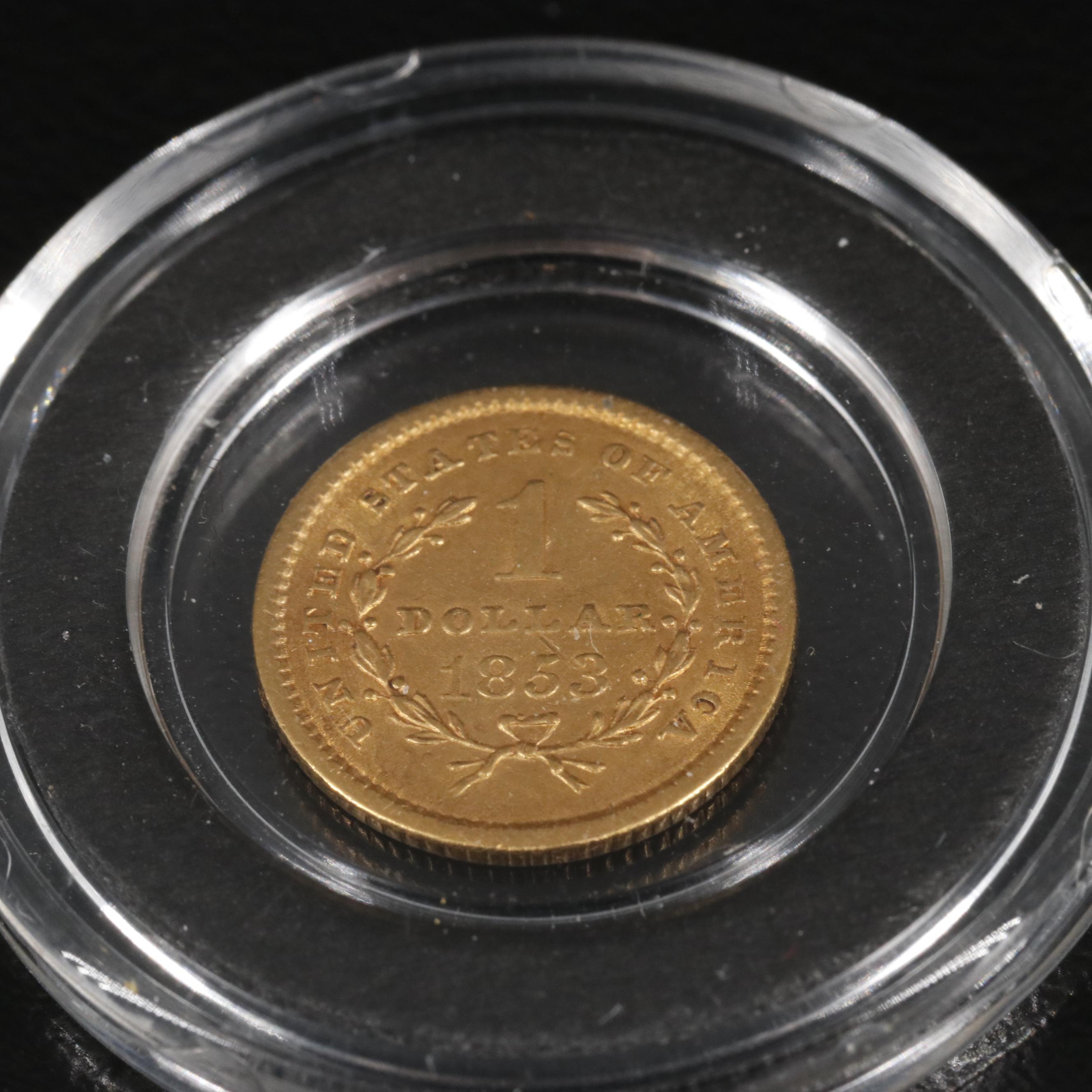 1853 Type 1, One Dollar Gold Coin