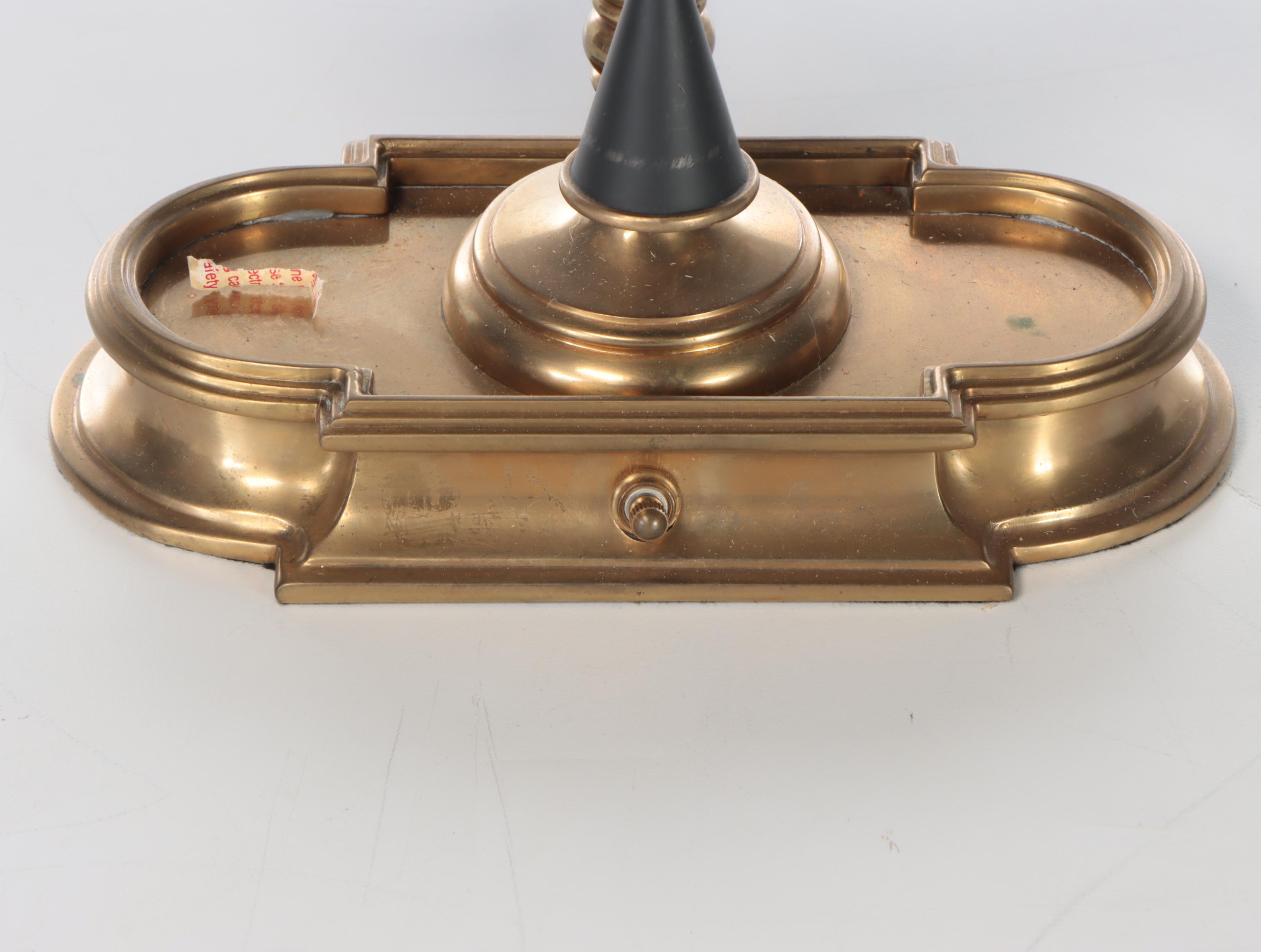 Chapman Neoclassical French Bouillotte Table Lamp With Black Metal Shade, 1972