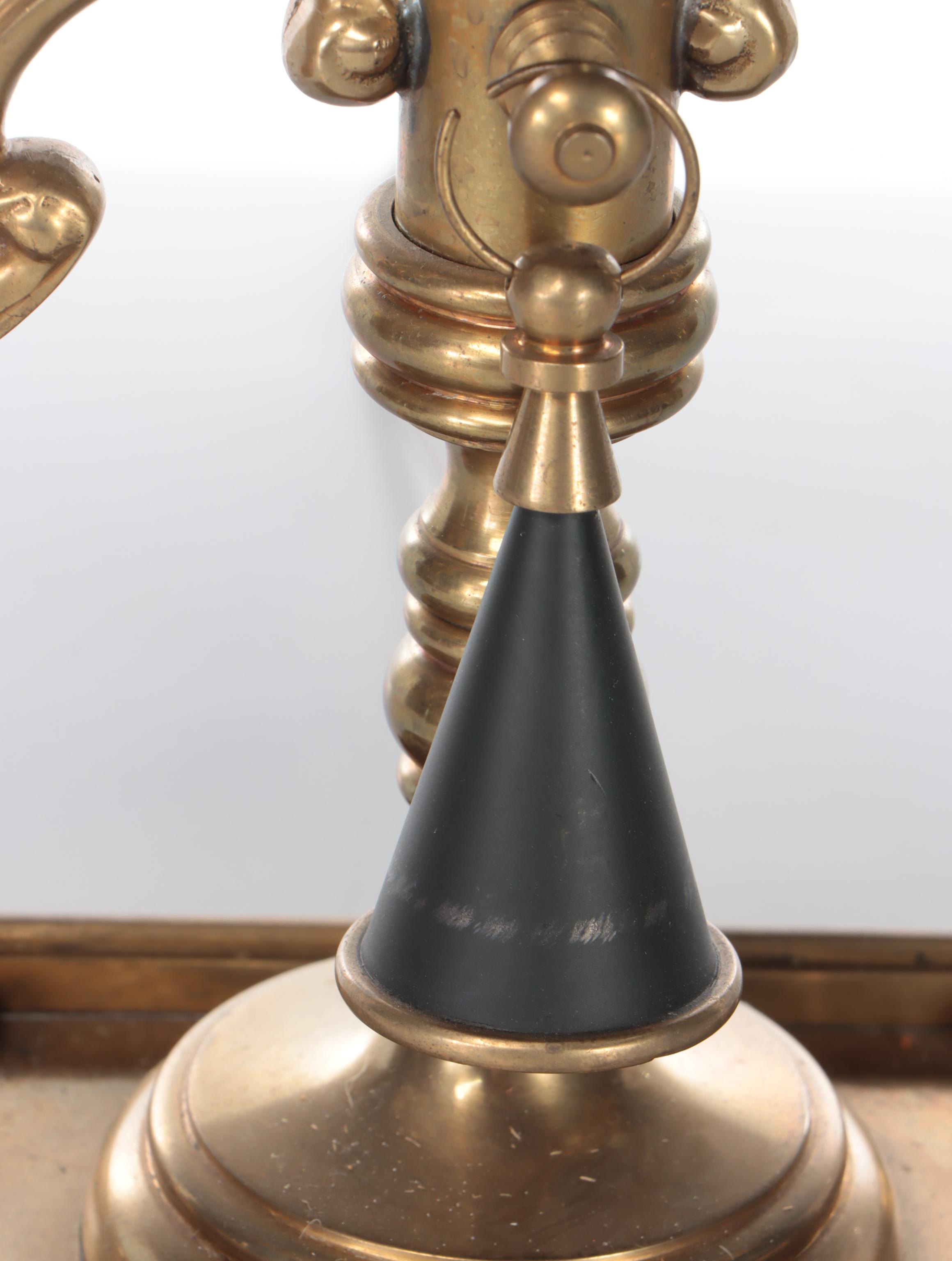 Chapman Neoclassical French Bouillotte Table Lamp With Black Metal Shade, 1972