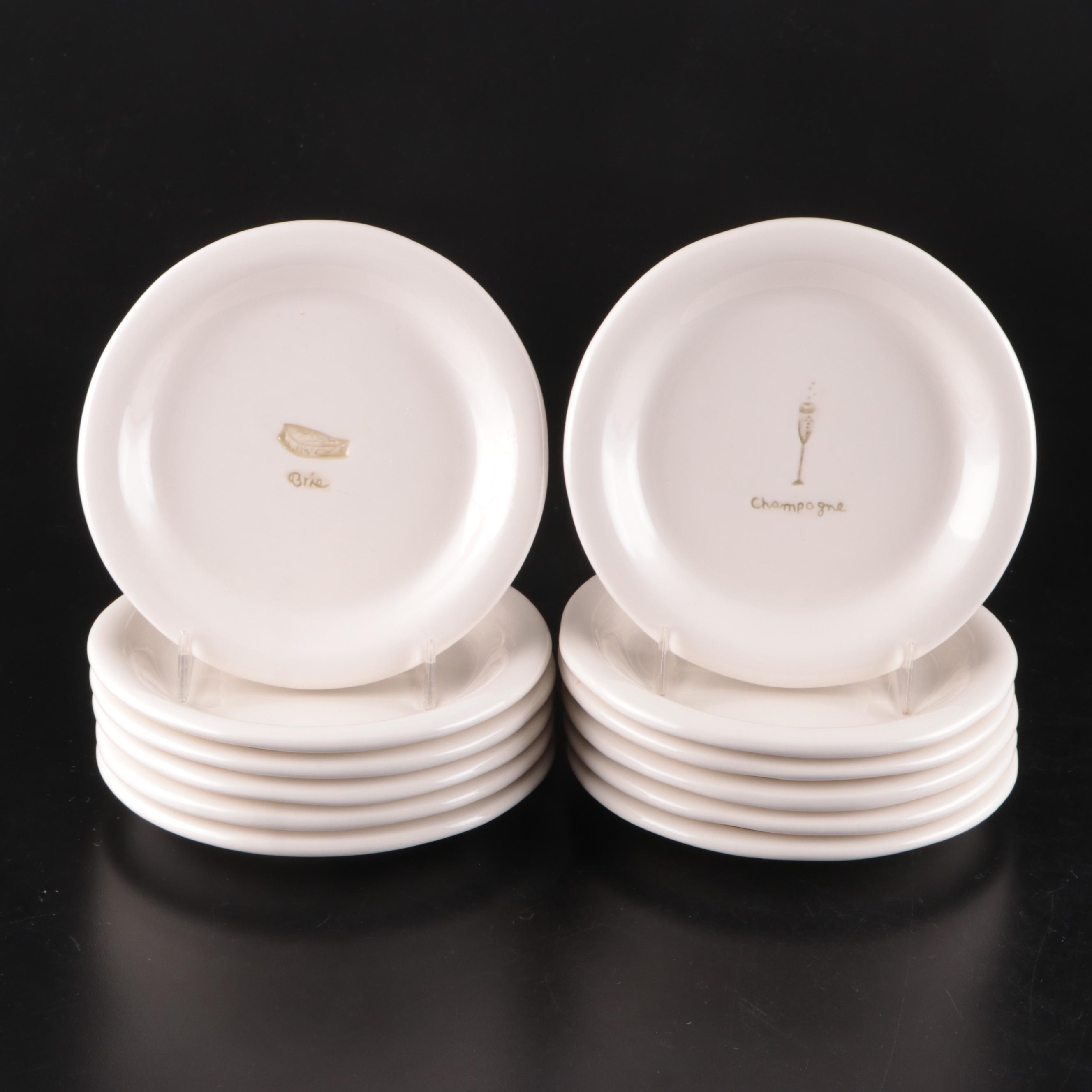 WilliamsSonoma "Wine and Cheese Series" Canape Plates EBTH