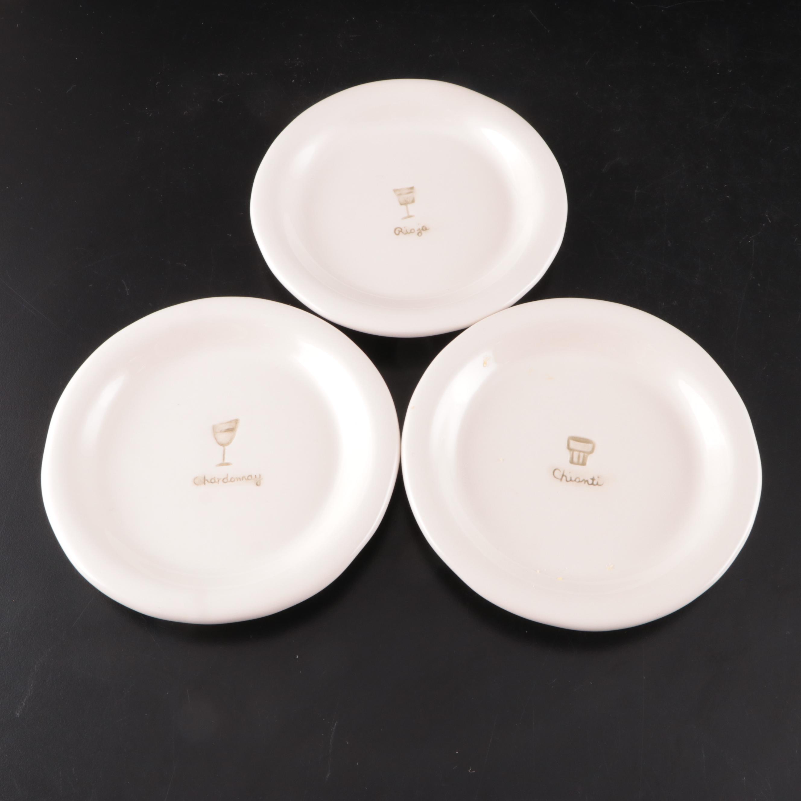 WilliamsSonoma "Wine and Cheese Series" Canape Plates EBTH