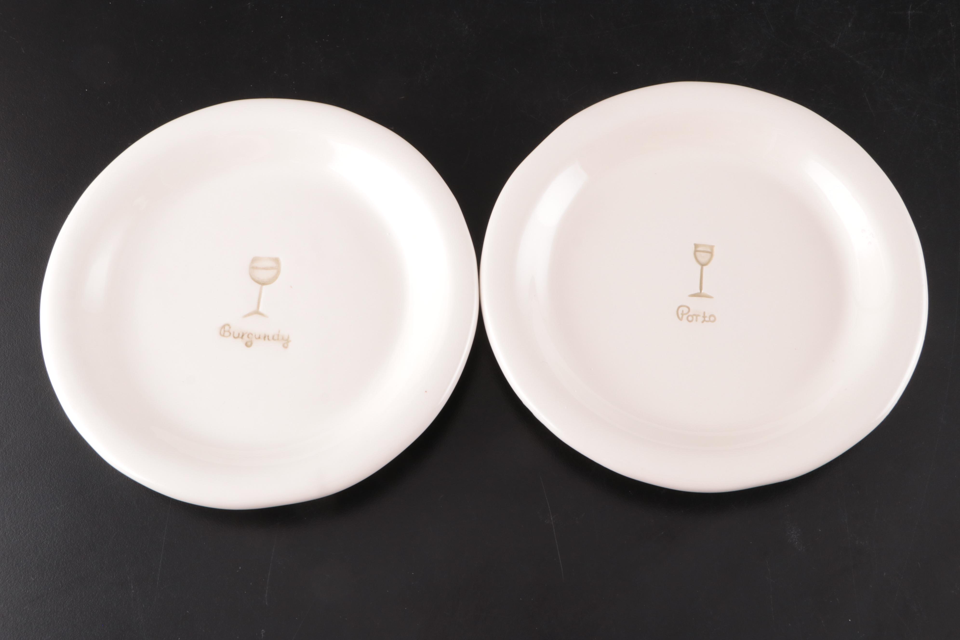 WilliamsSonoma "Wine and Cheese Series" Canape Plates EBTH
