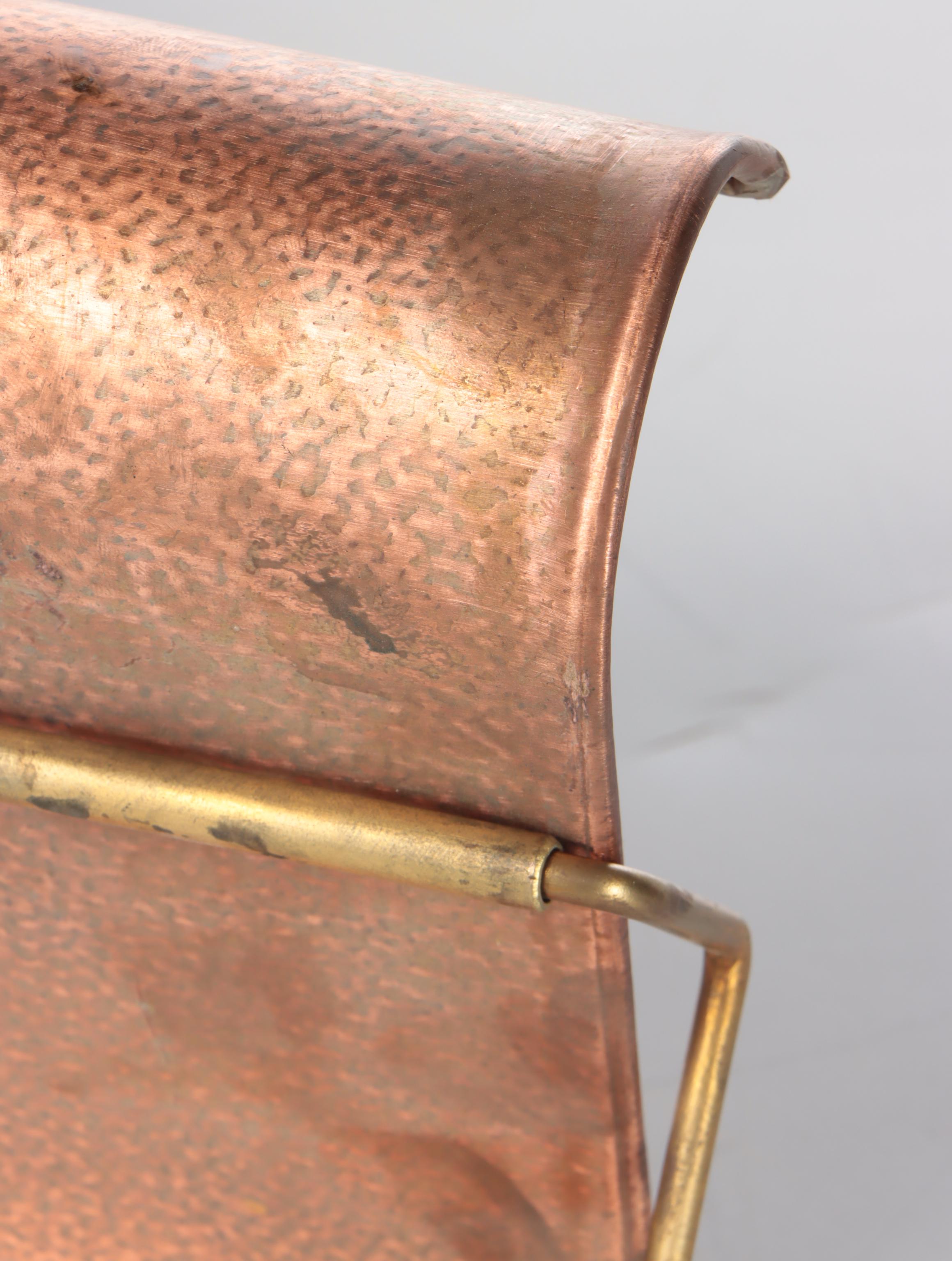 Indian Art Deco Brass and Copper Four-Bottle Wine Cooler with Stand