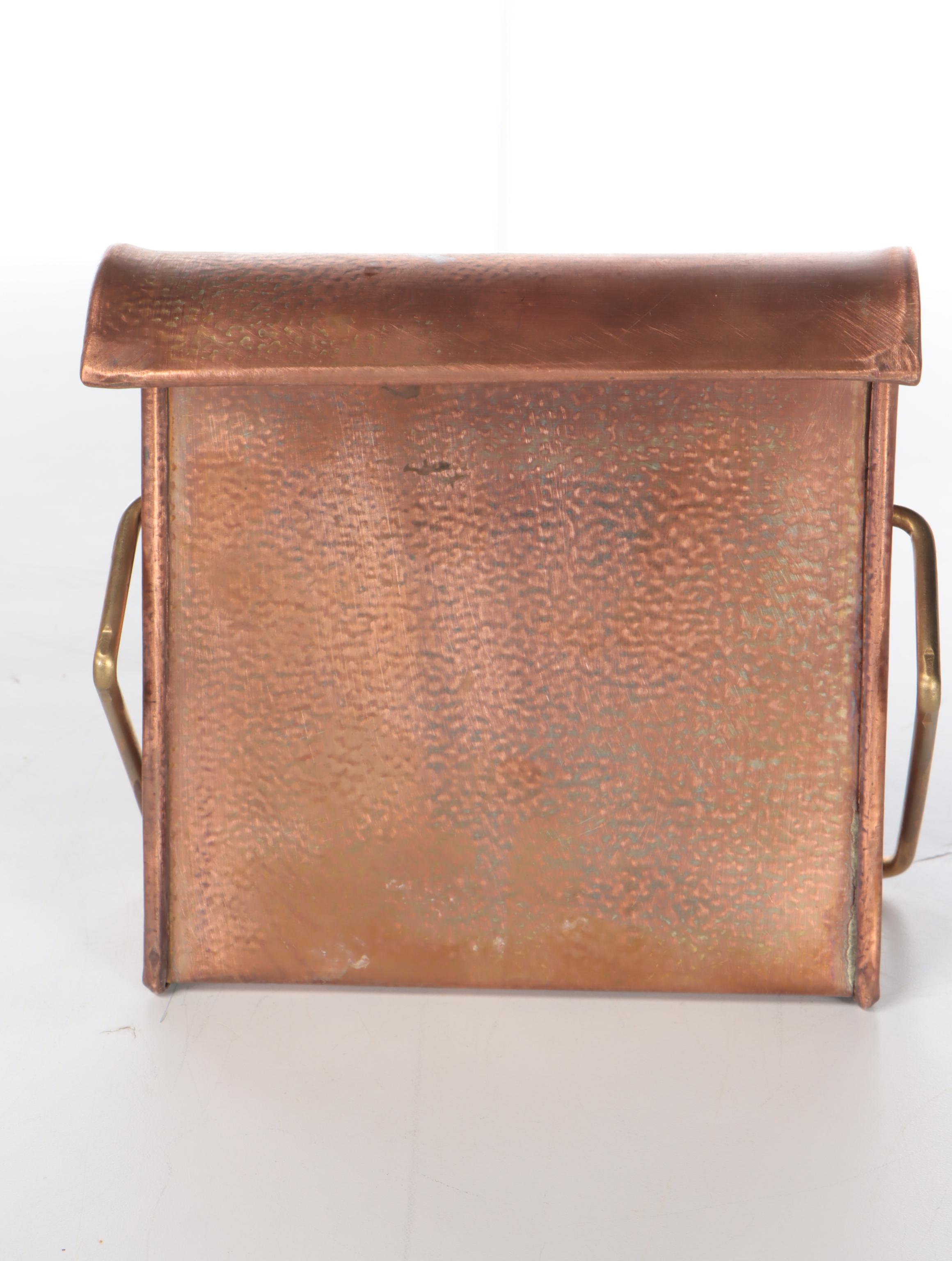 Indian Art Deco Brass and Copper Four-Bottle Wine Cooler with Stand