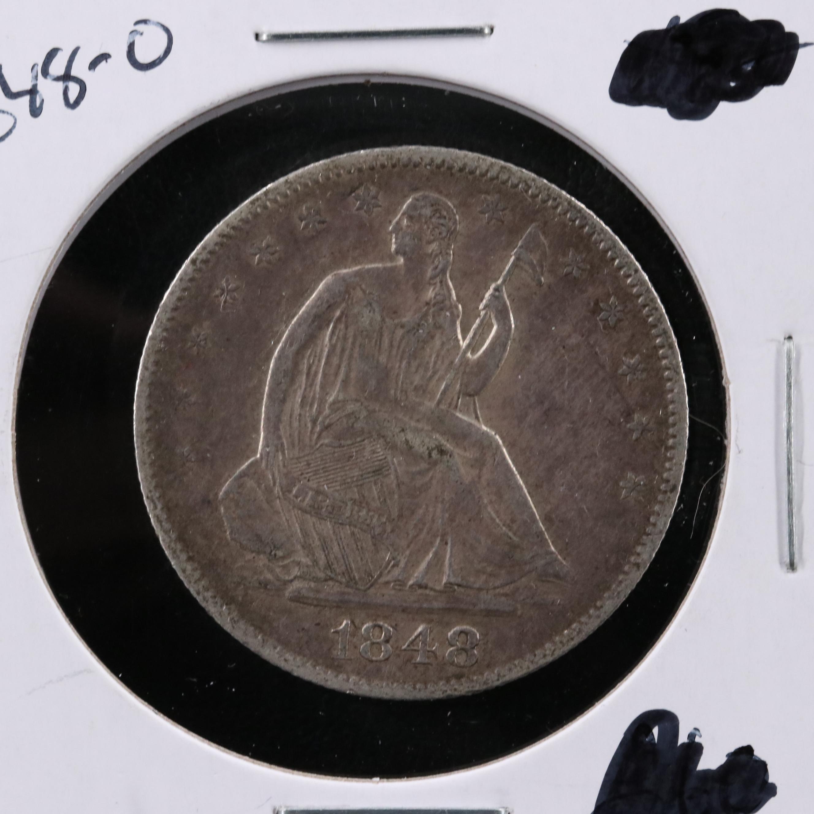 1848-O Liberty Seated Silver Half Dollar