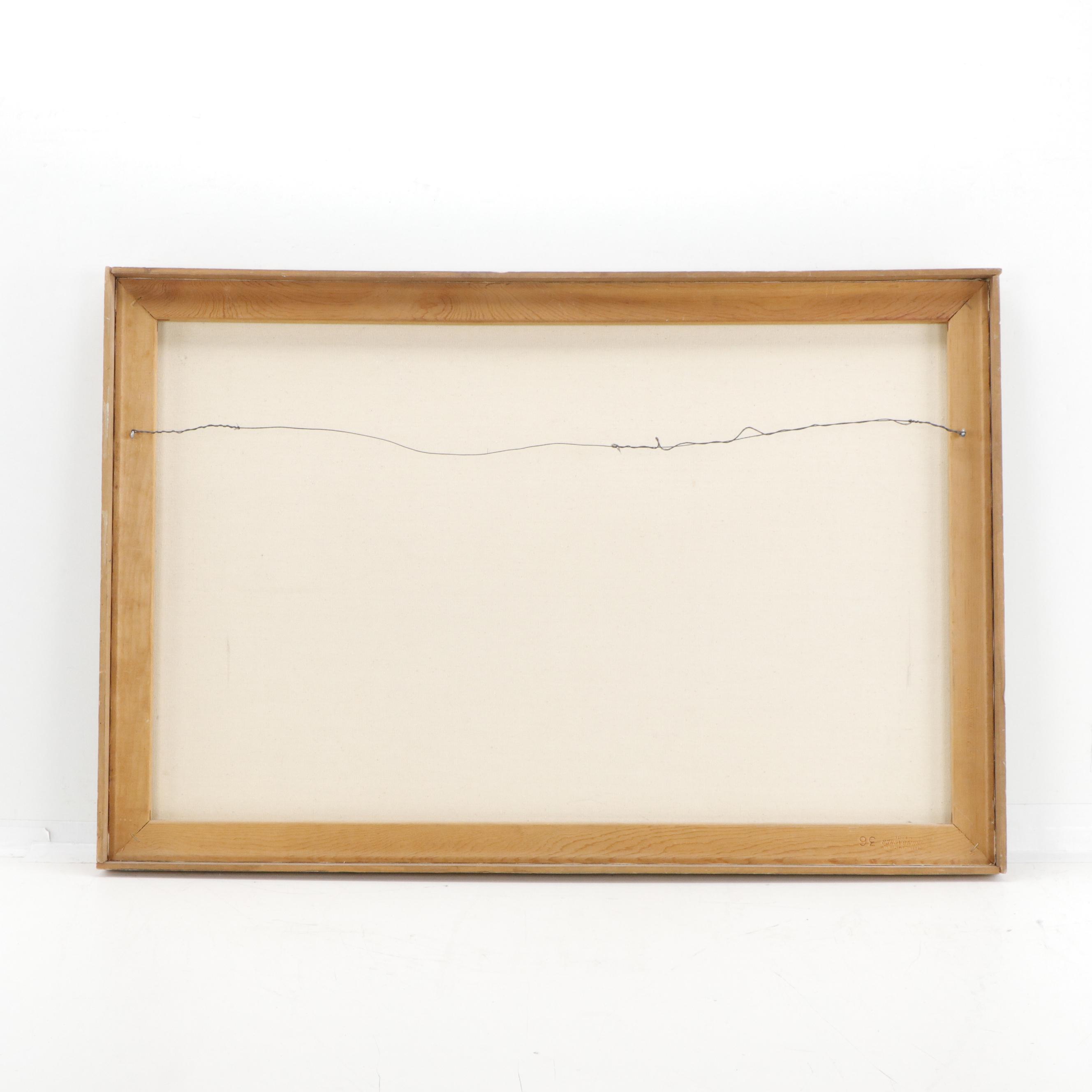 Bill Carnes Chesapeake Bay Harbor Painting, Late 20th Century