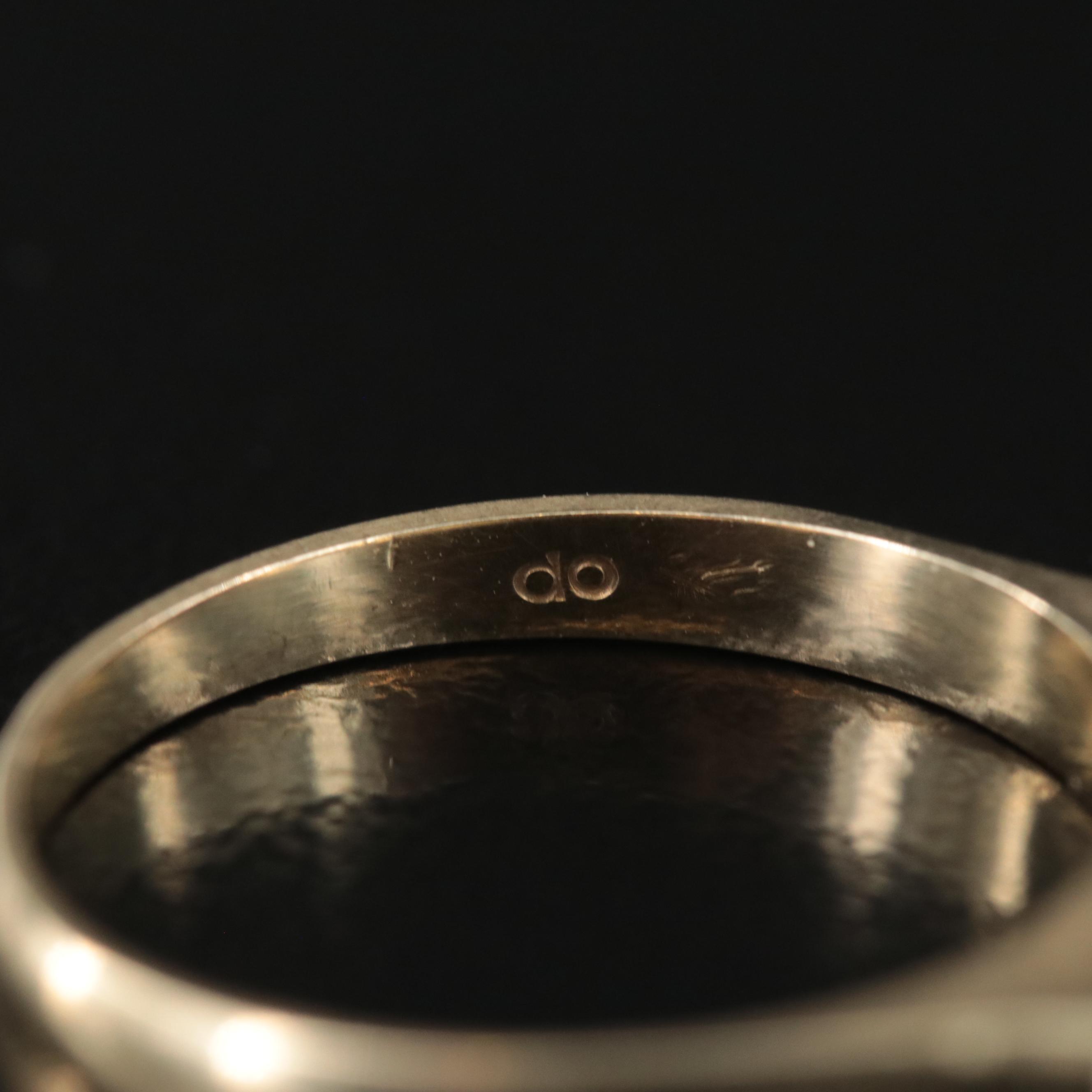 14K Opal Inlay and Diamond Ring