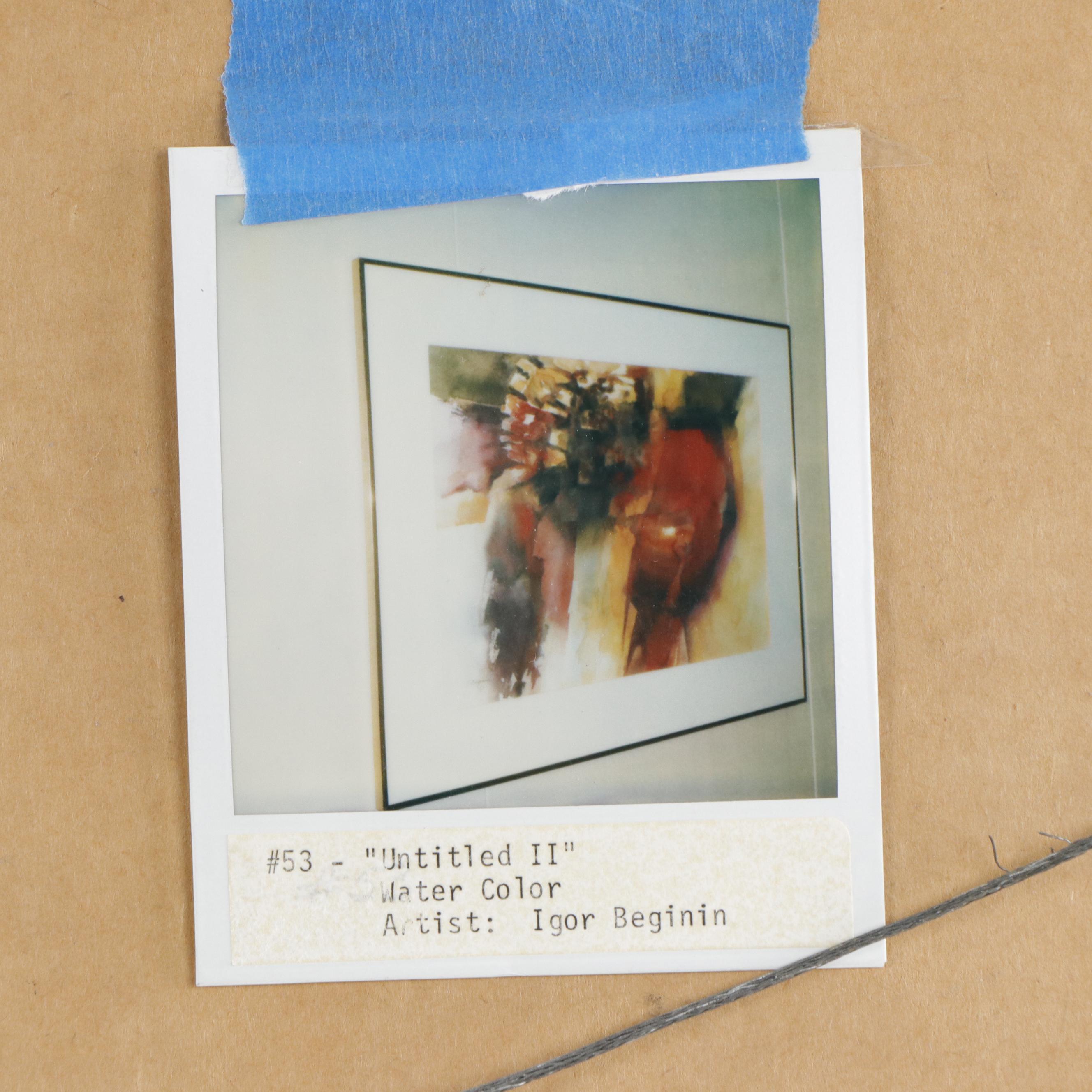 Igor Beginin Abstract Watercolor Painting "Untitled II"