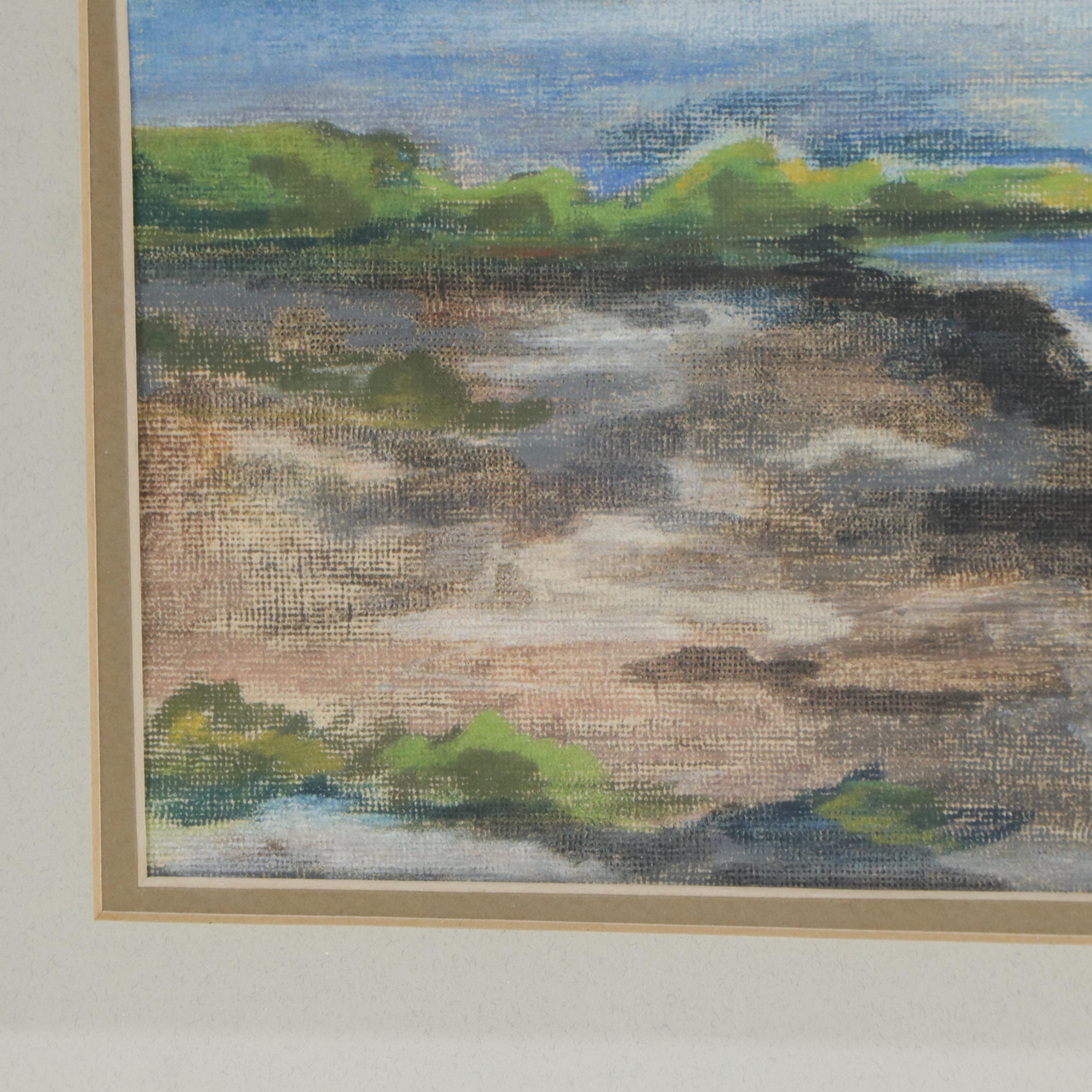 Abstract Pastel Landscape Drawing