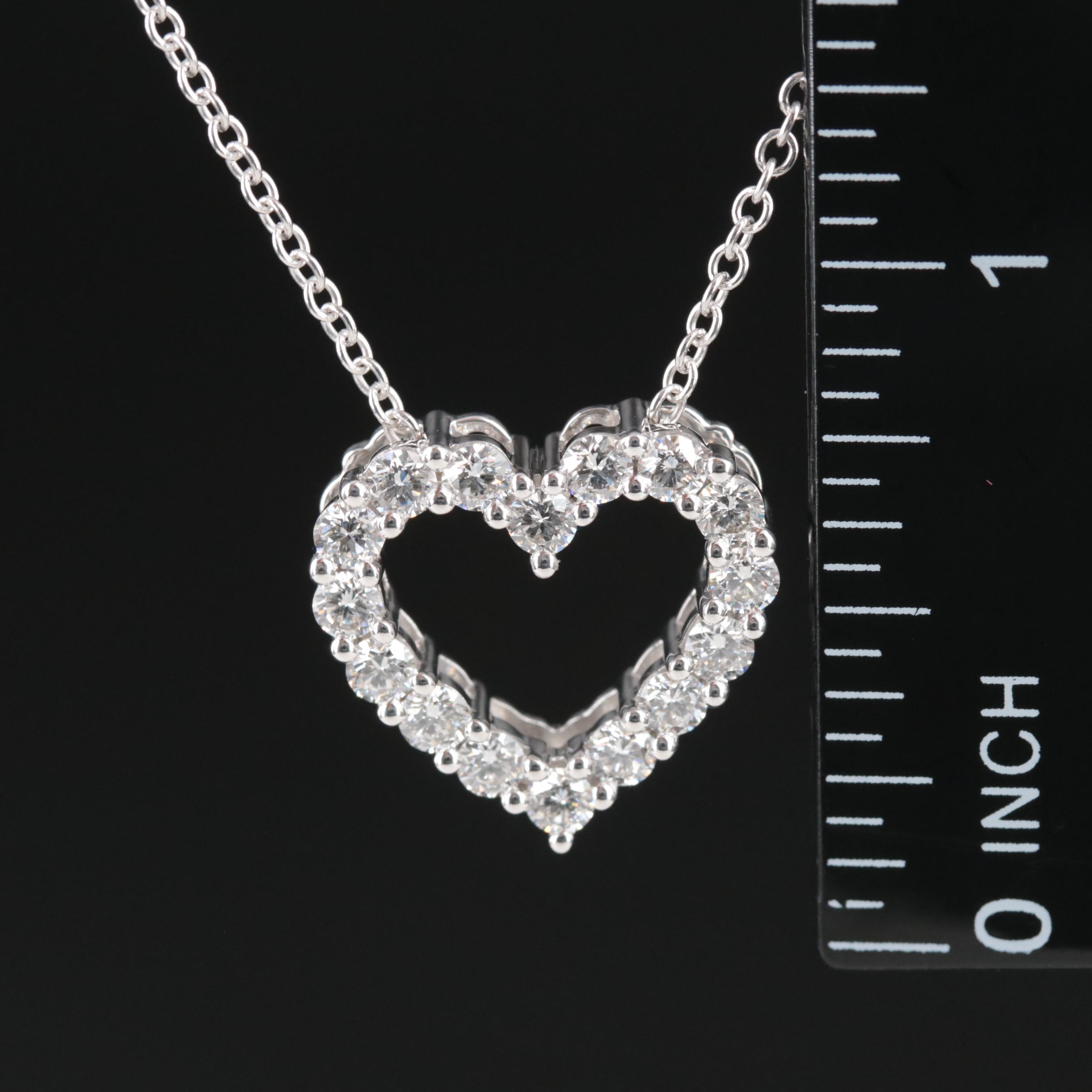 14K 1.00 CTW Lab Grown Diamond Heart Pendant Necklace