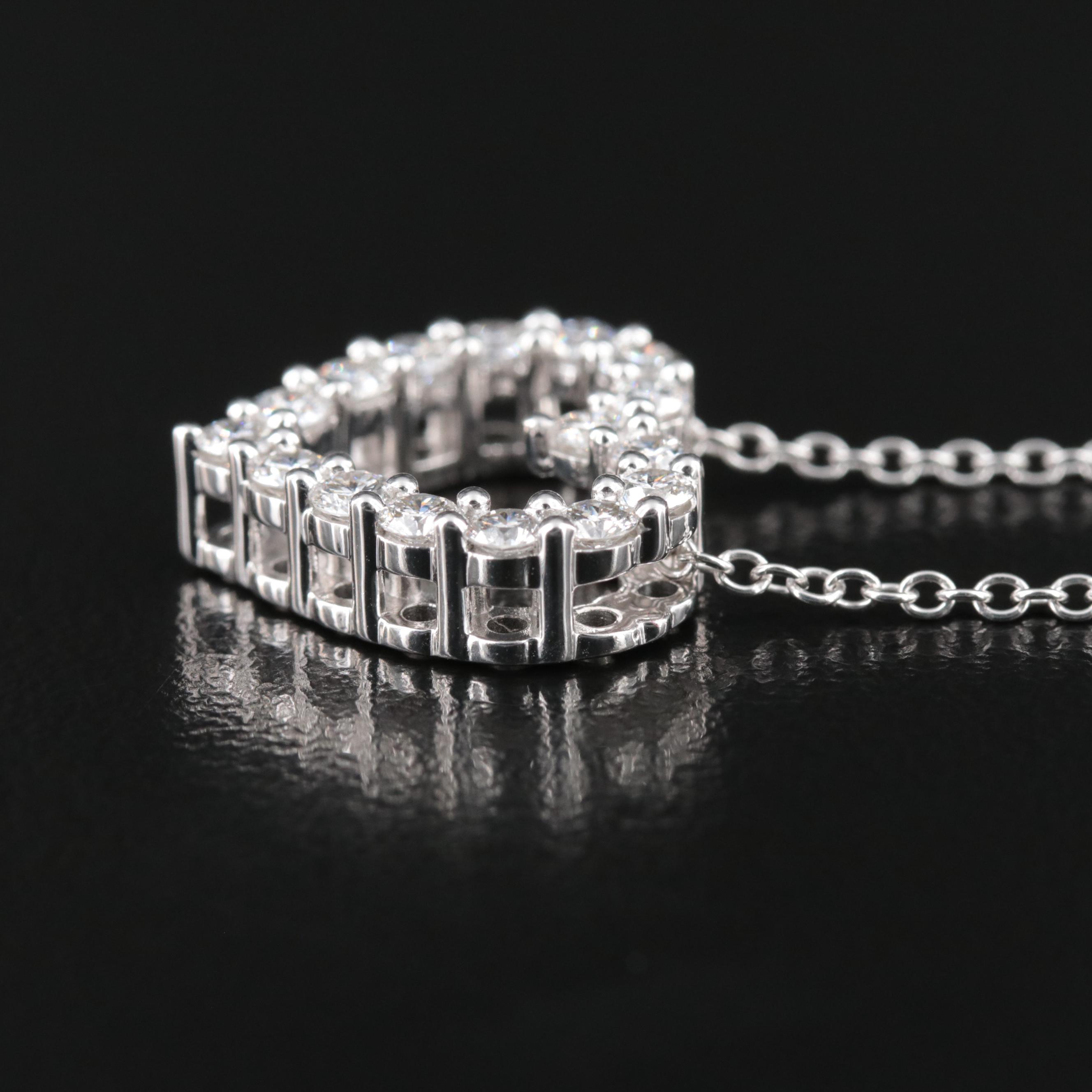 14K 1.00 CTW Lab Grown Diamond Heart Pendant Necklace