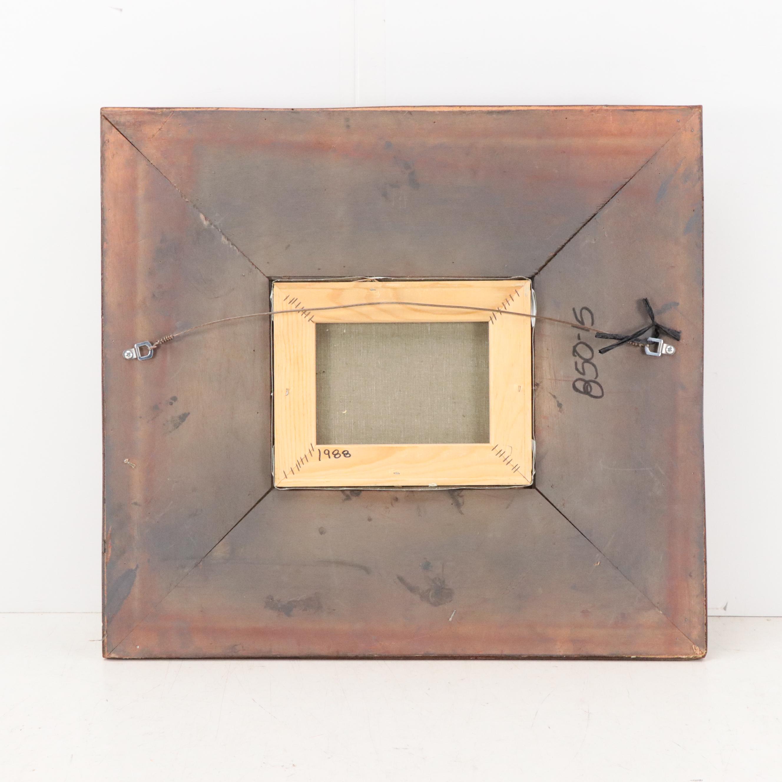 Post Impressionist Style Oil Painting of a Street Scene with Figures, 1988