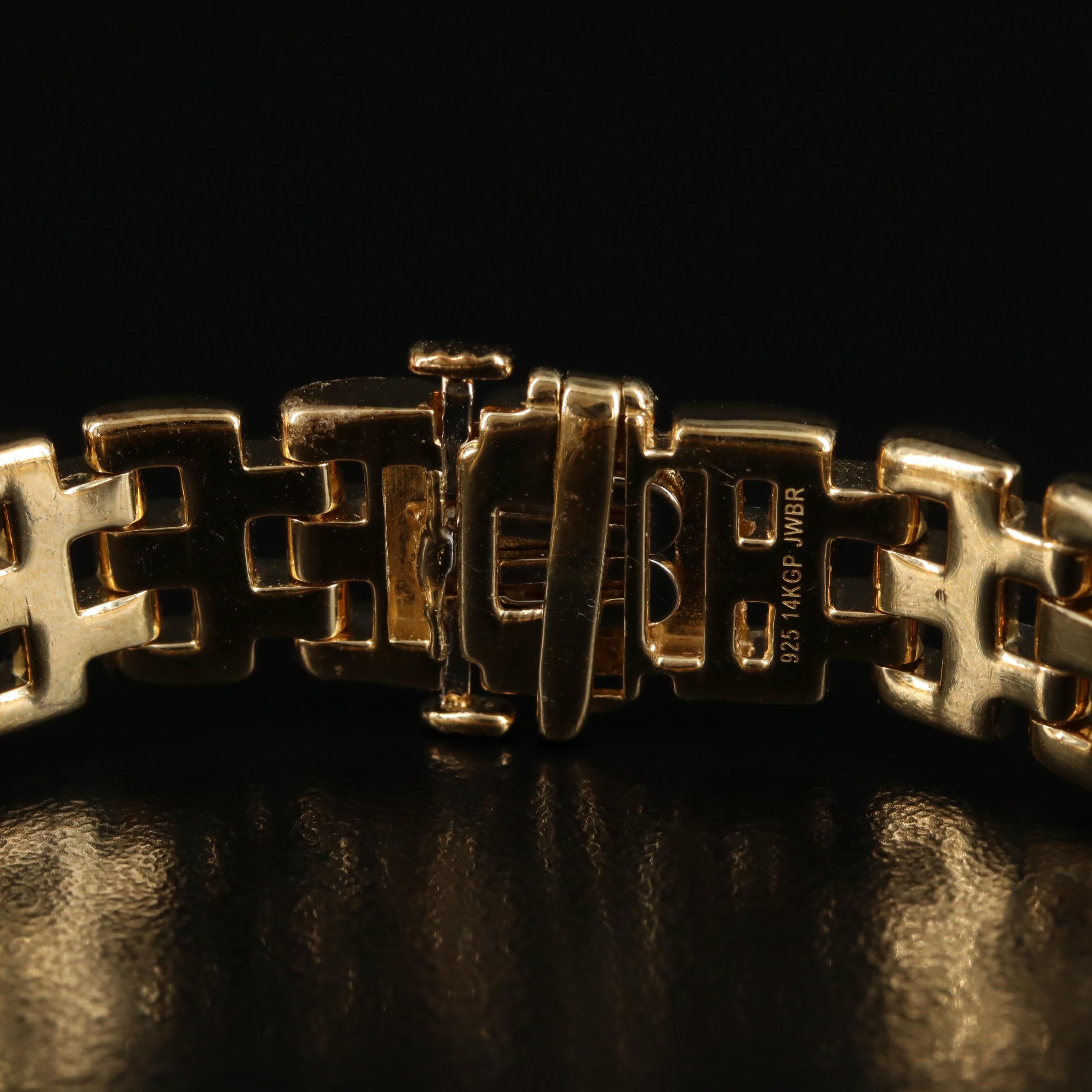 Sterling 0.45 CTW Diamond Panther Link Bracelet