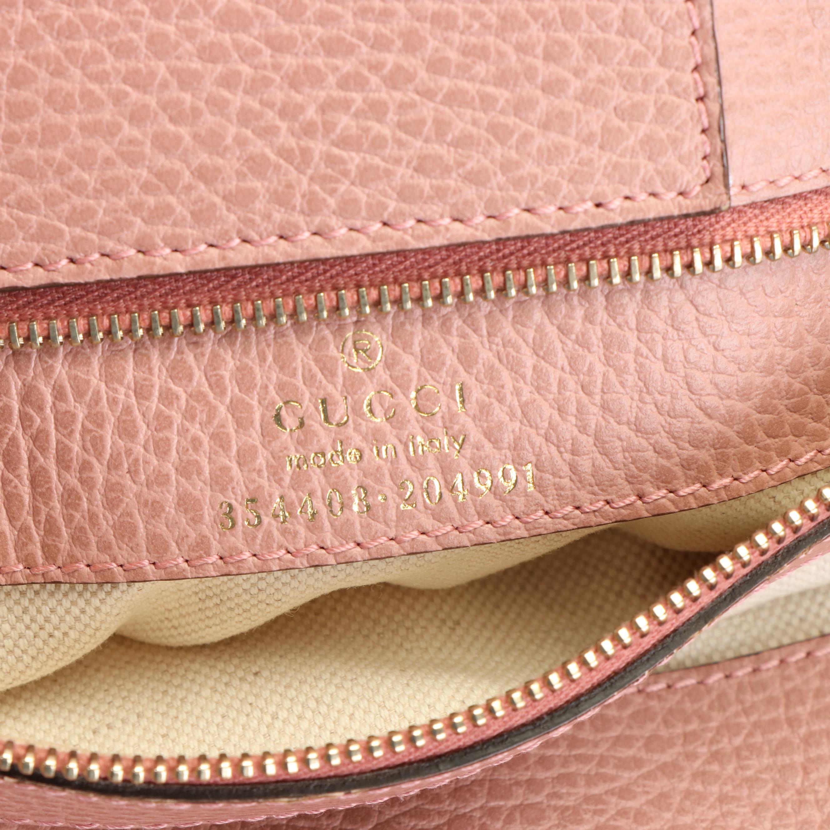 Gucci Swing Tote in Brown Grained Leather