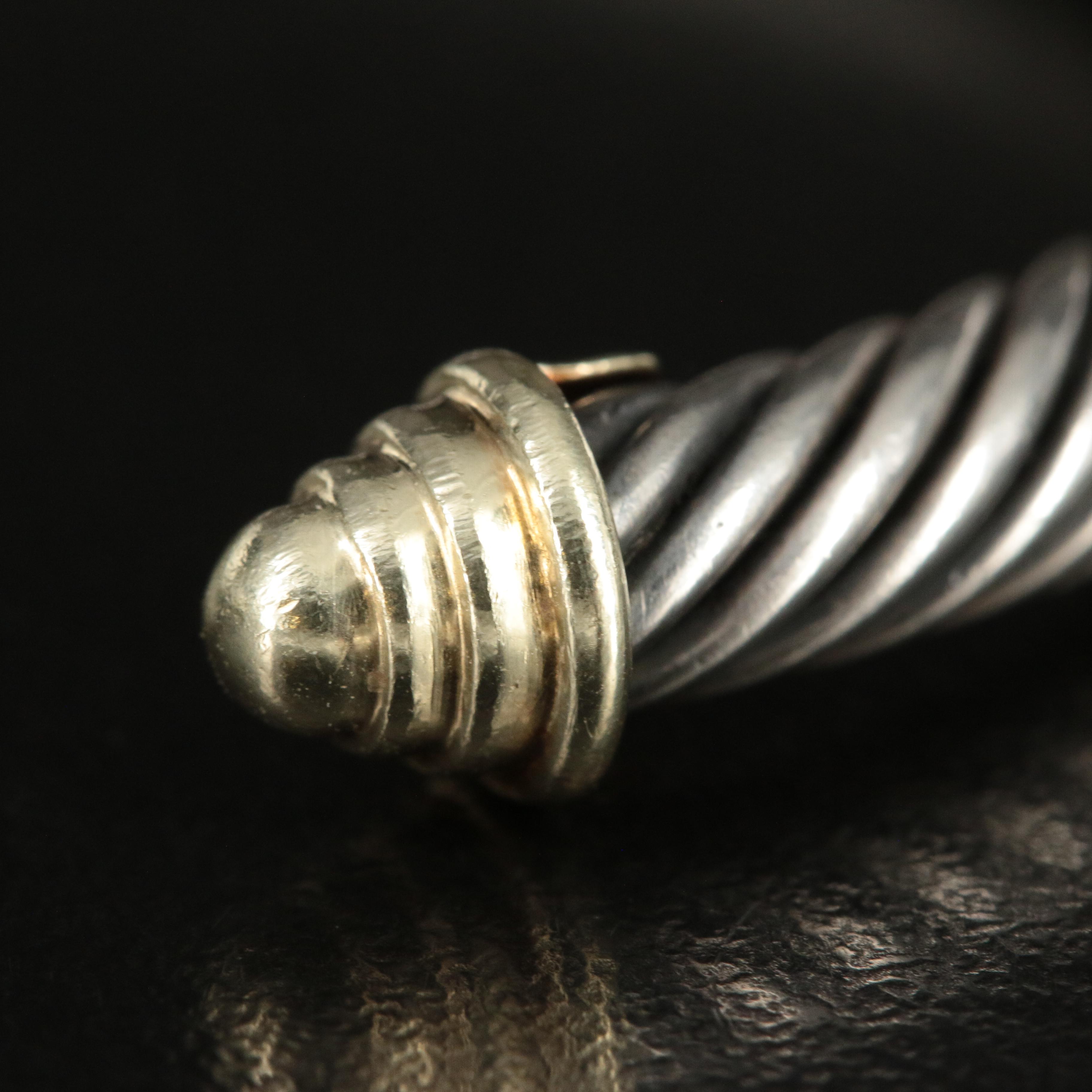 David Yurman Sterling 'Classic Cable' Cuff with 14K Terminals