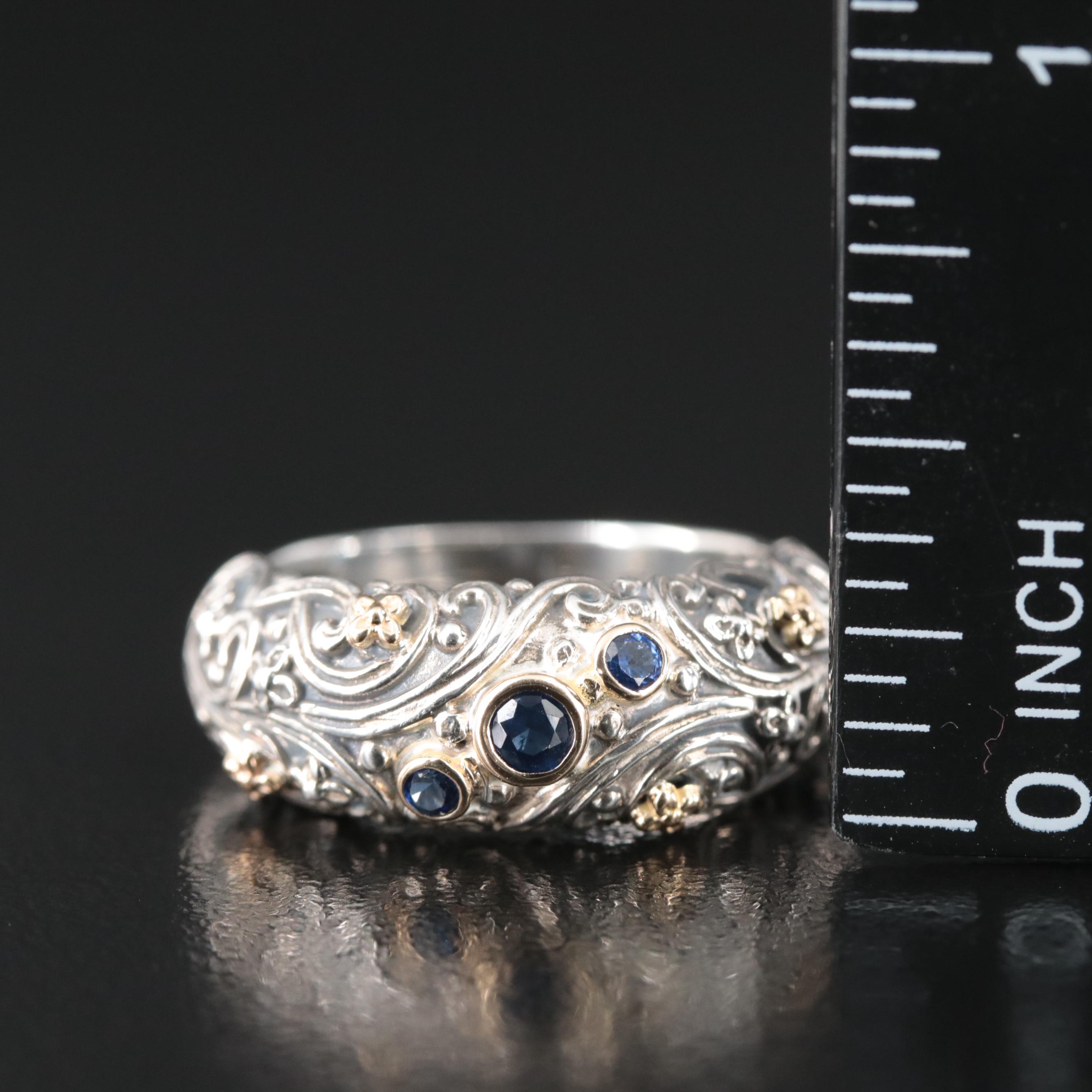 Sterling Glass Ring with 18K Accents
