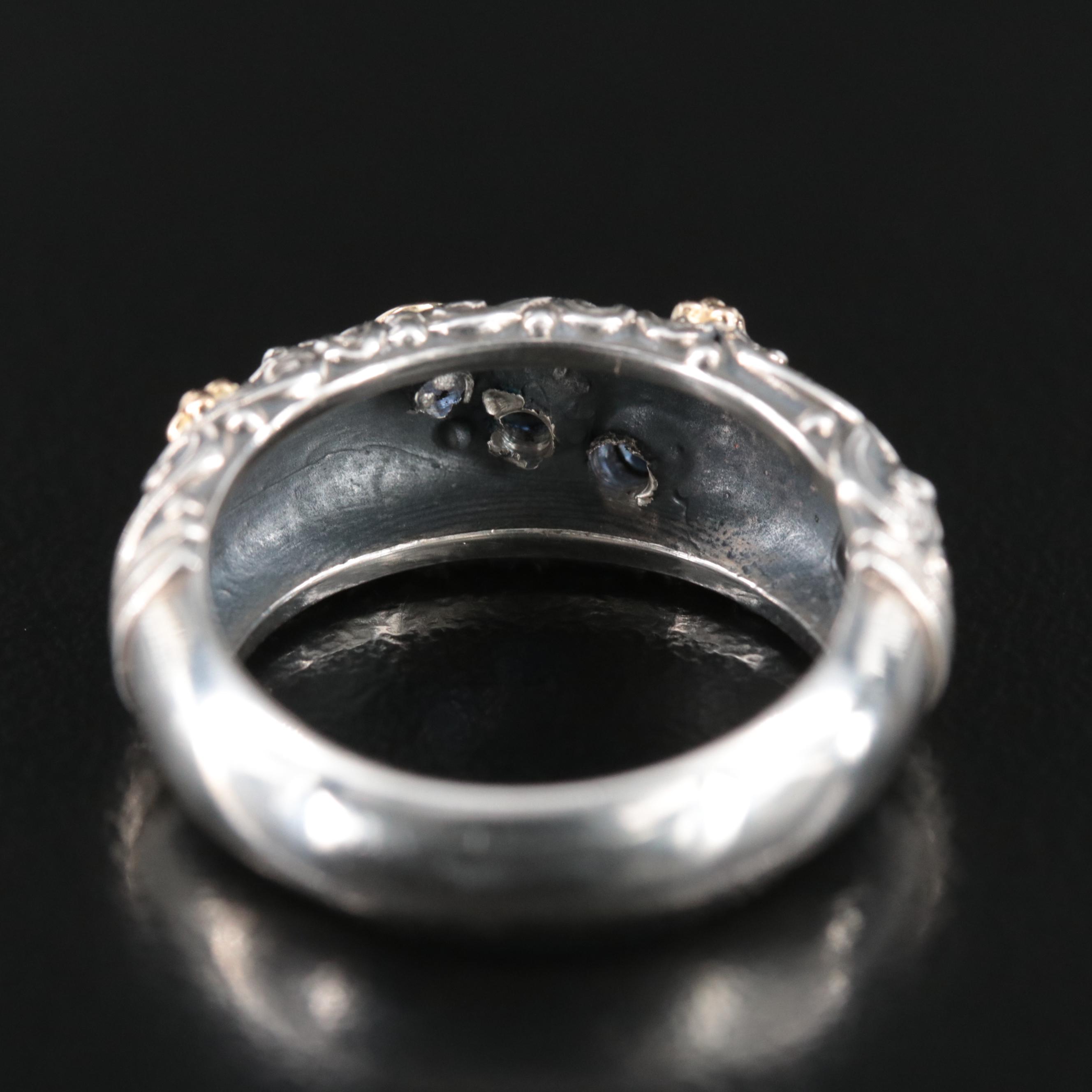 Sterling Glass Ring with 18K Accents