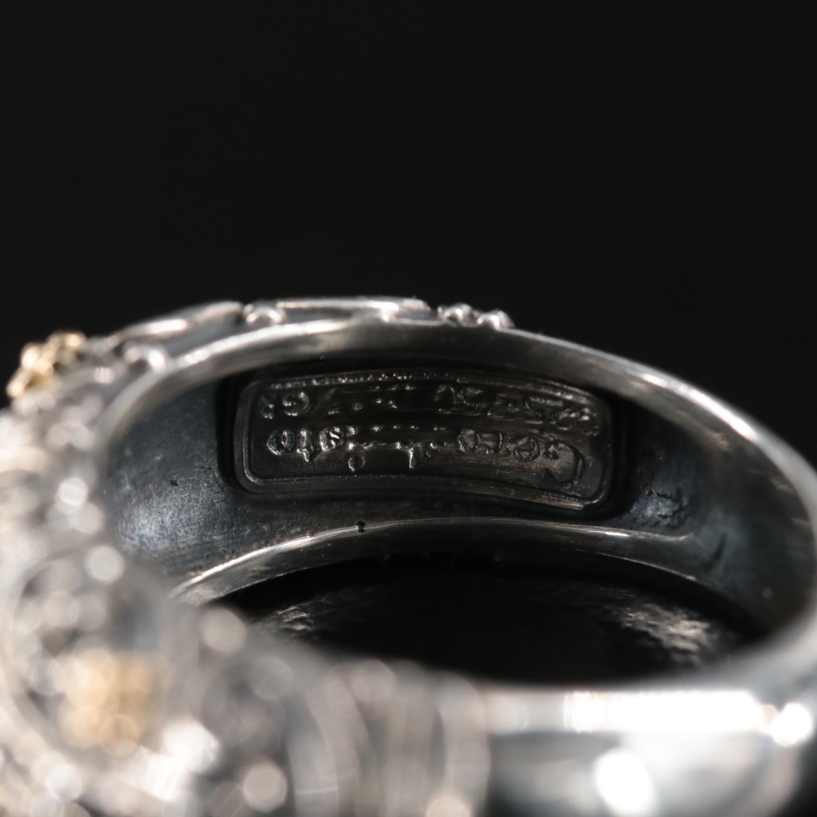 Sterling Glass Ring with 18K Accents