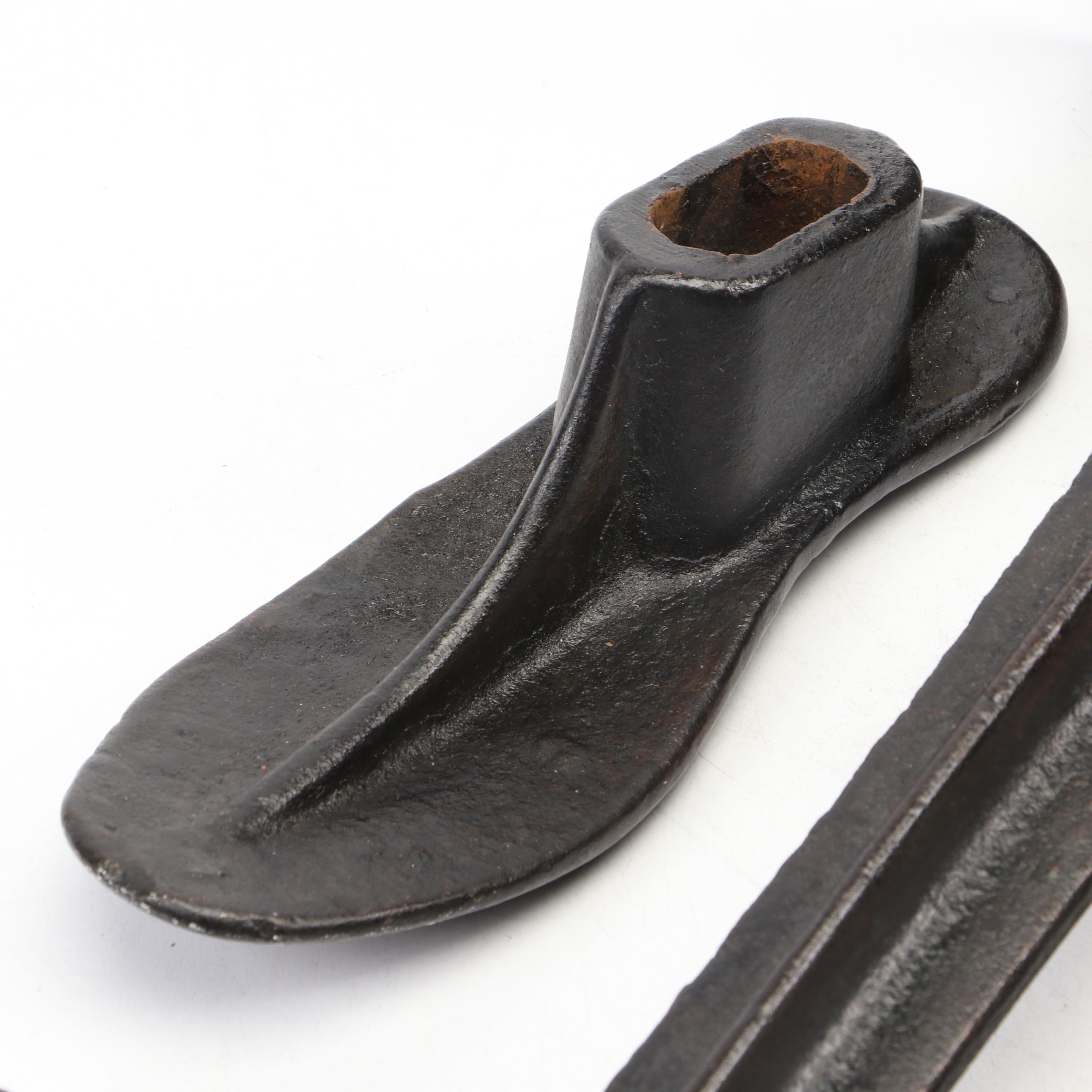 Cast Iron Cobbler's Anvil and Shoe Forms, Late 19th-Early 20th Century