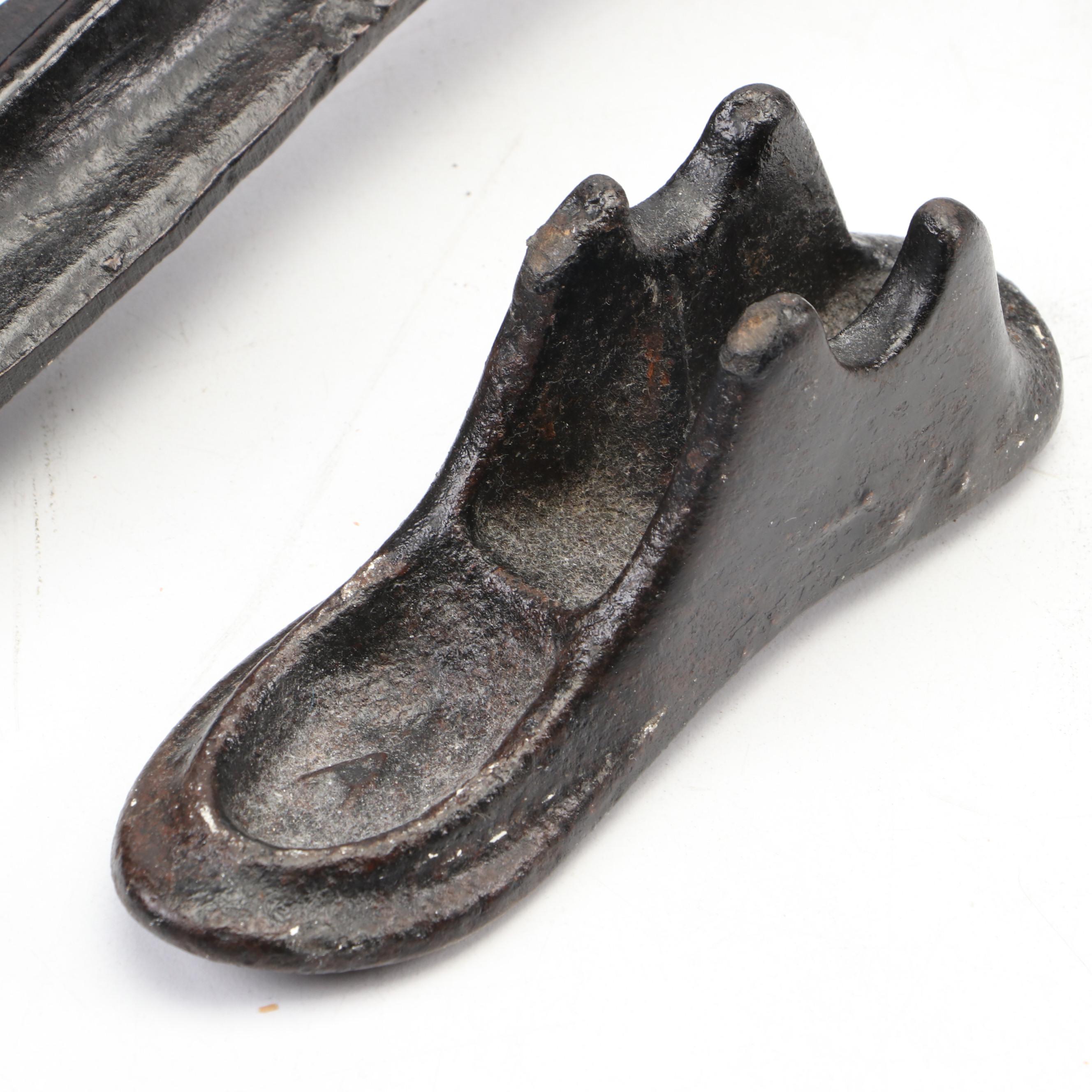 Cast Iron Cobbler's Anvil and Shoe Forms, Late 19th-Early 20th Century