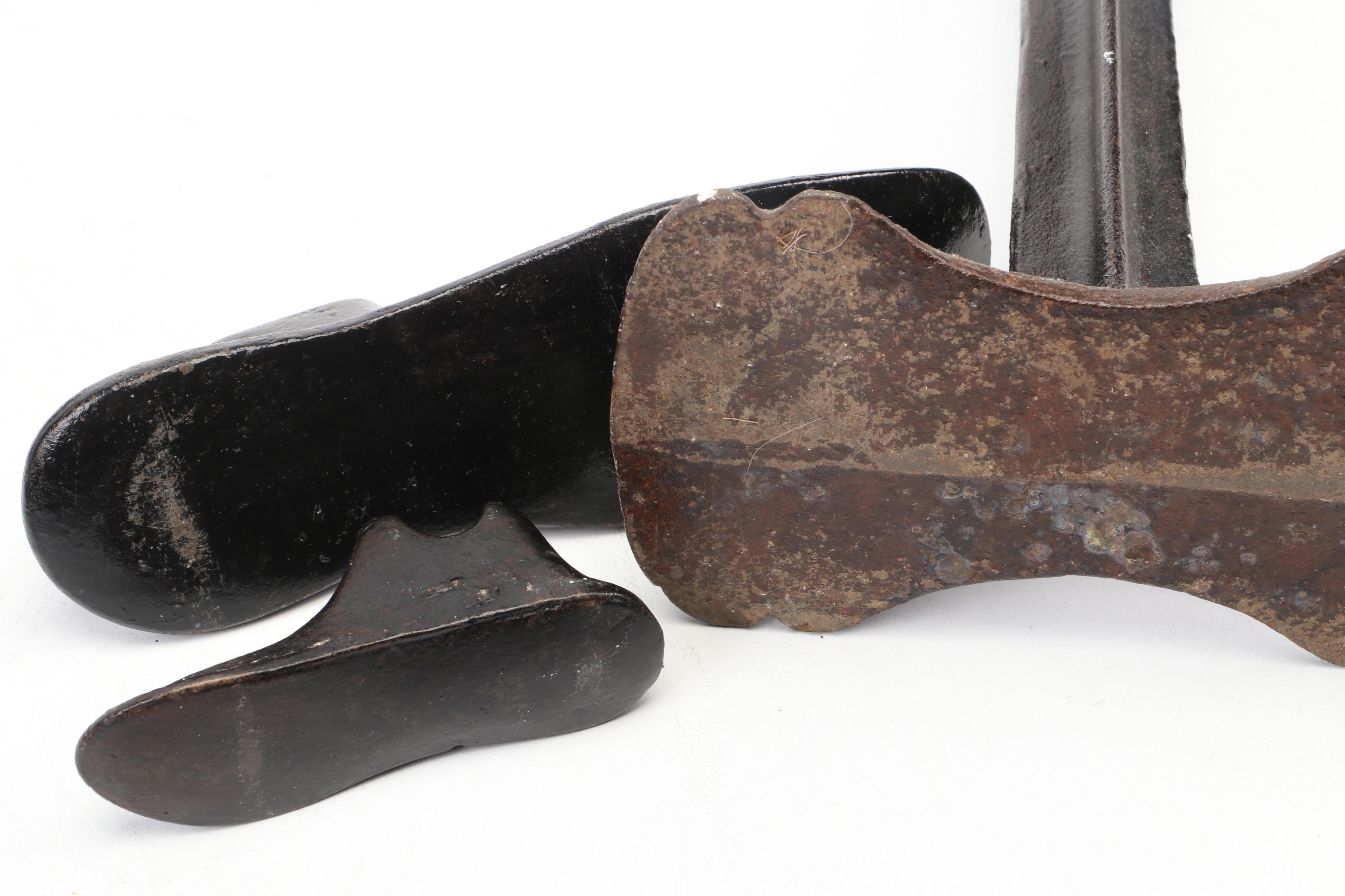 Cast Iron Cobbler's Anvil and Shoe Forms, Late 19th-Early 20th Century