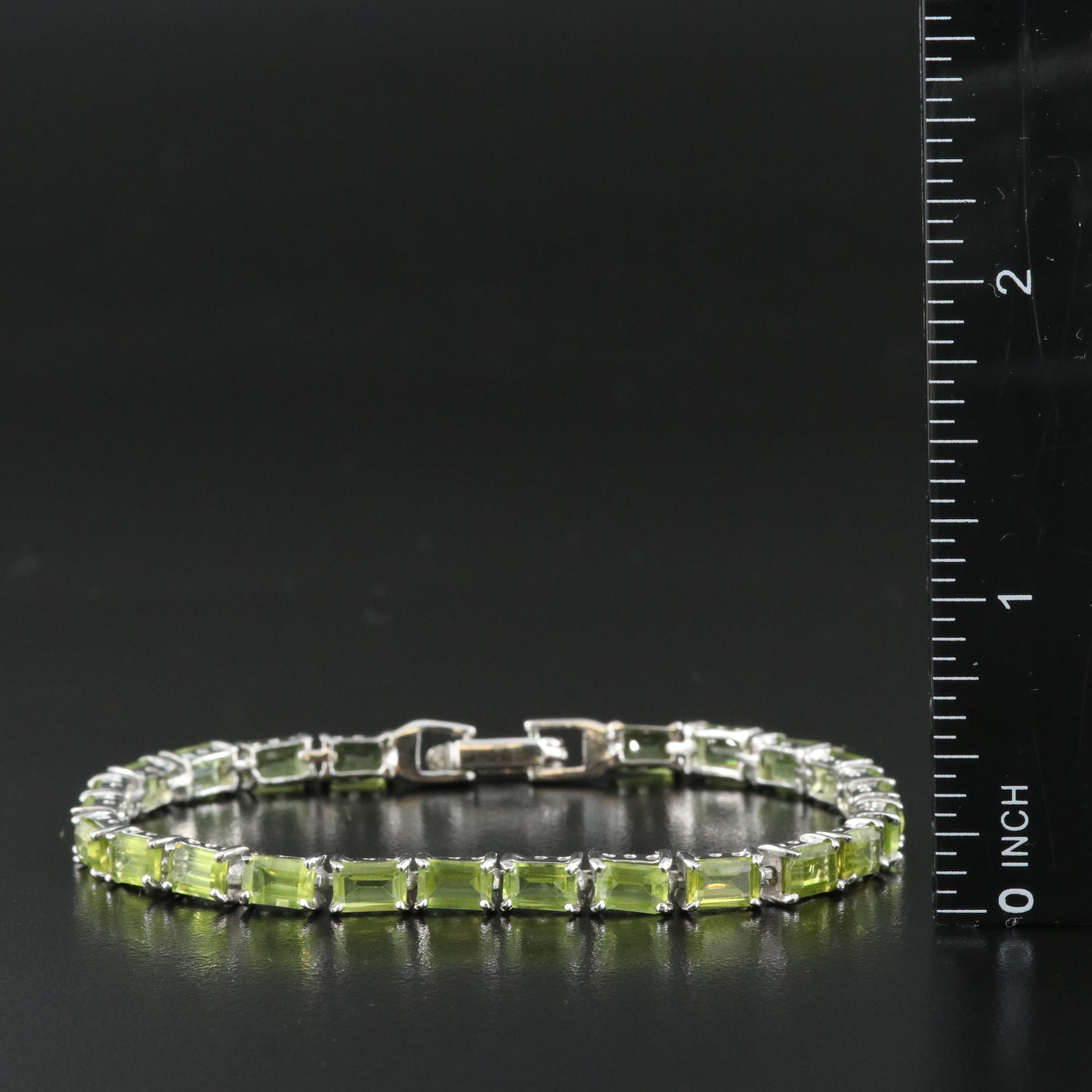 Sterling Peridot Line Bracelet