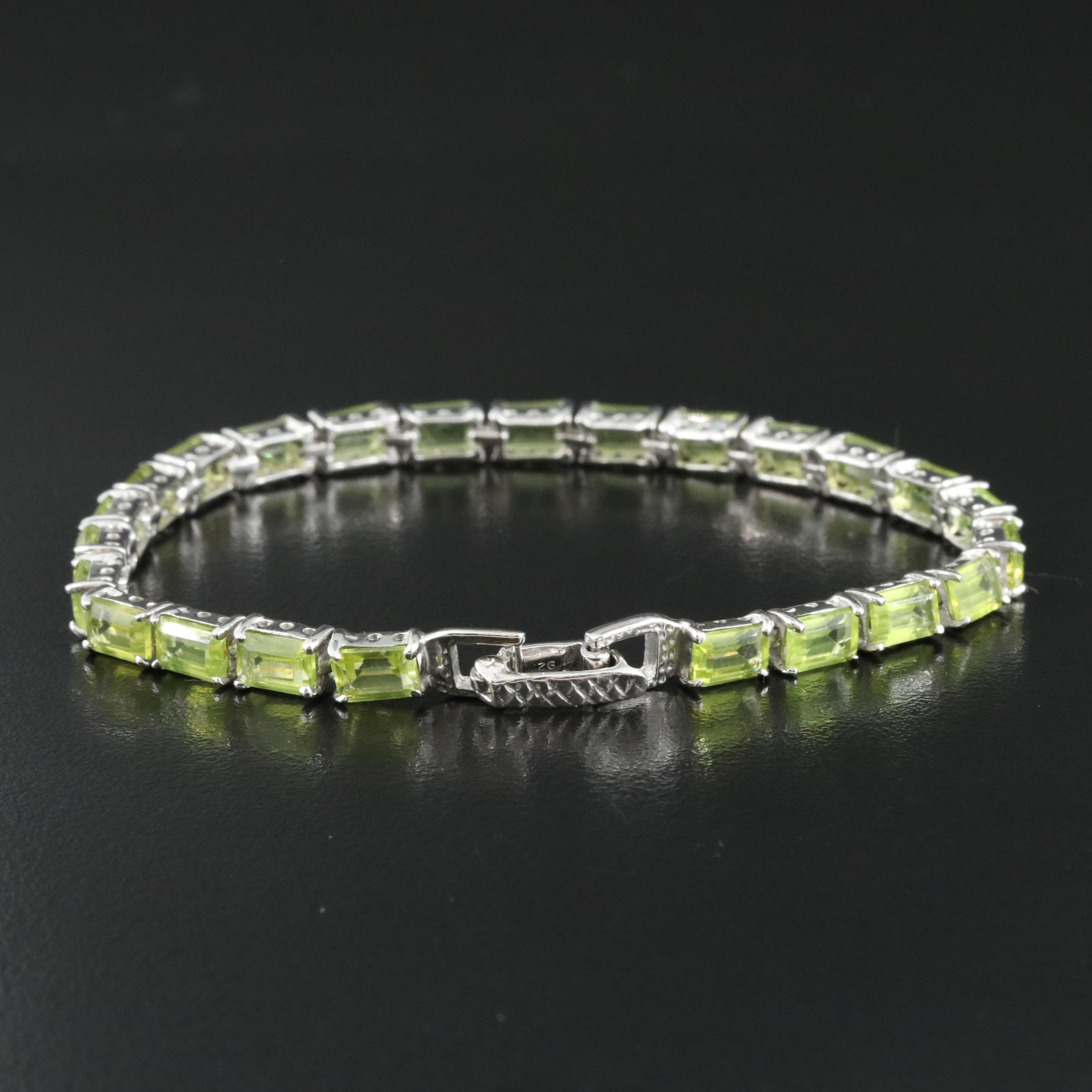 Sterling Peridot Line Bracelet