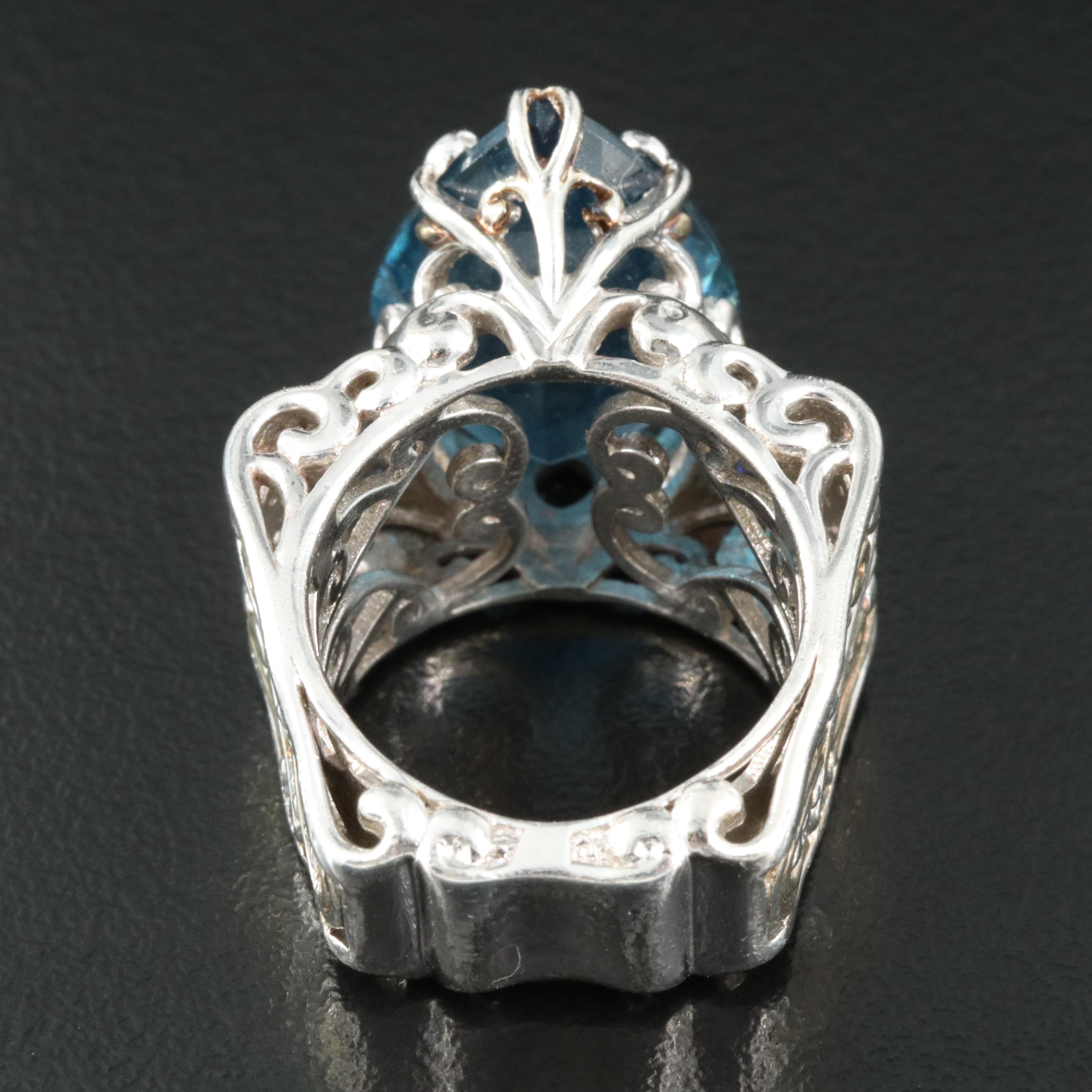 Sterling London Blue Topaz and Sapphire Ring